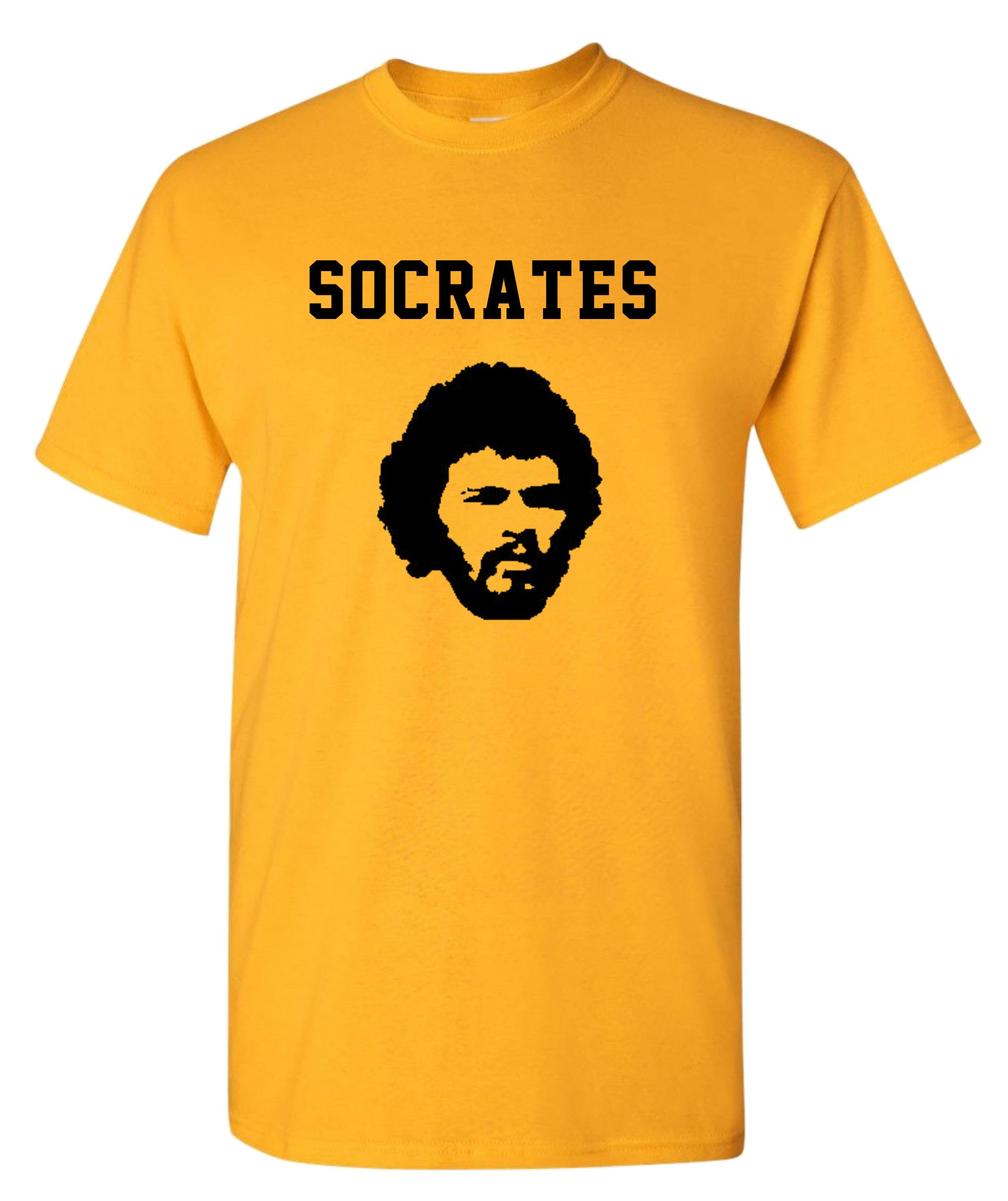 Socrates Brazil Football World Cup Mens T-Shirt (Large) Yellow