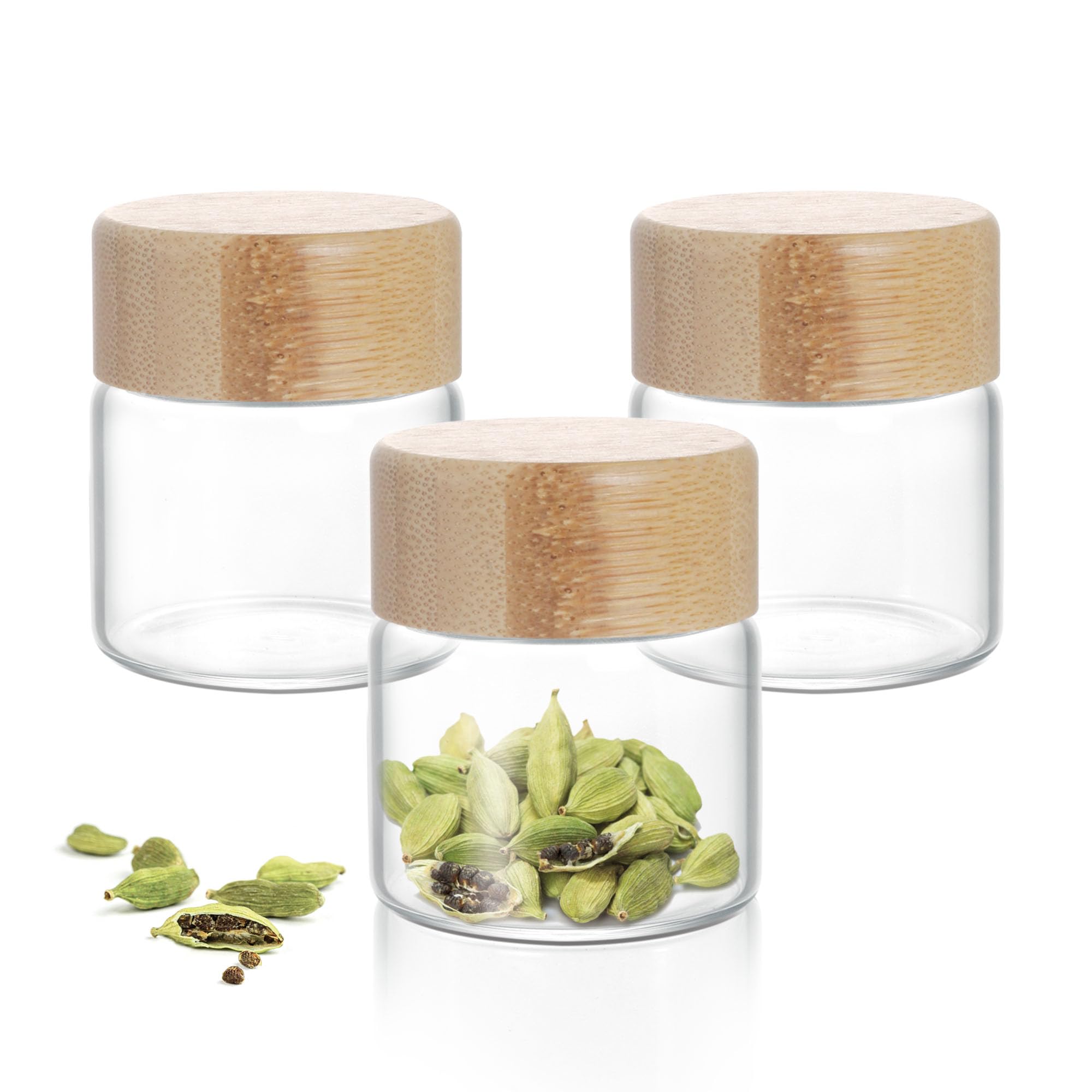 Treo By Milton Borosilicate Round Mini Jar, Set of 3,60 ml Each,Transparent | Storage Jar | Kitchen Organiser | Refrigerator Safe | Air Tight | Modular | Dishwasher Safe | Microwave Safe | Leaf Proof (B0CMTDSBBC) Amazon Price History, Amazon Price Tracker