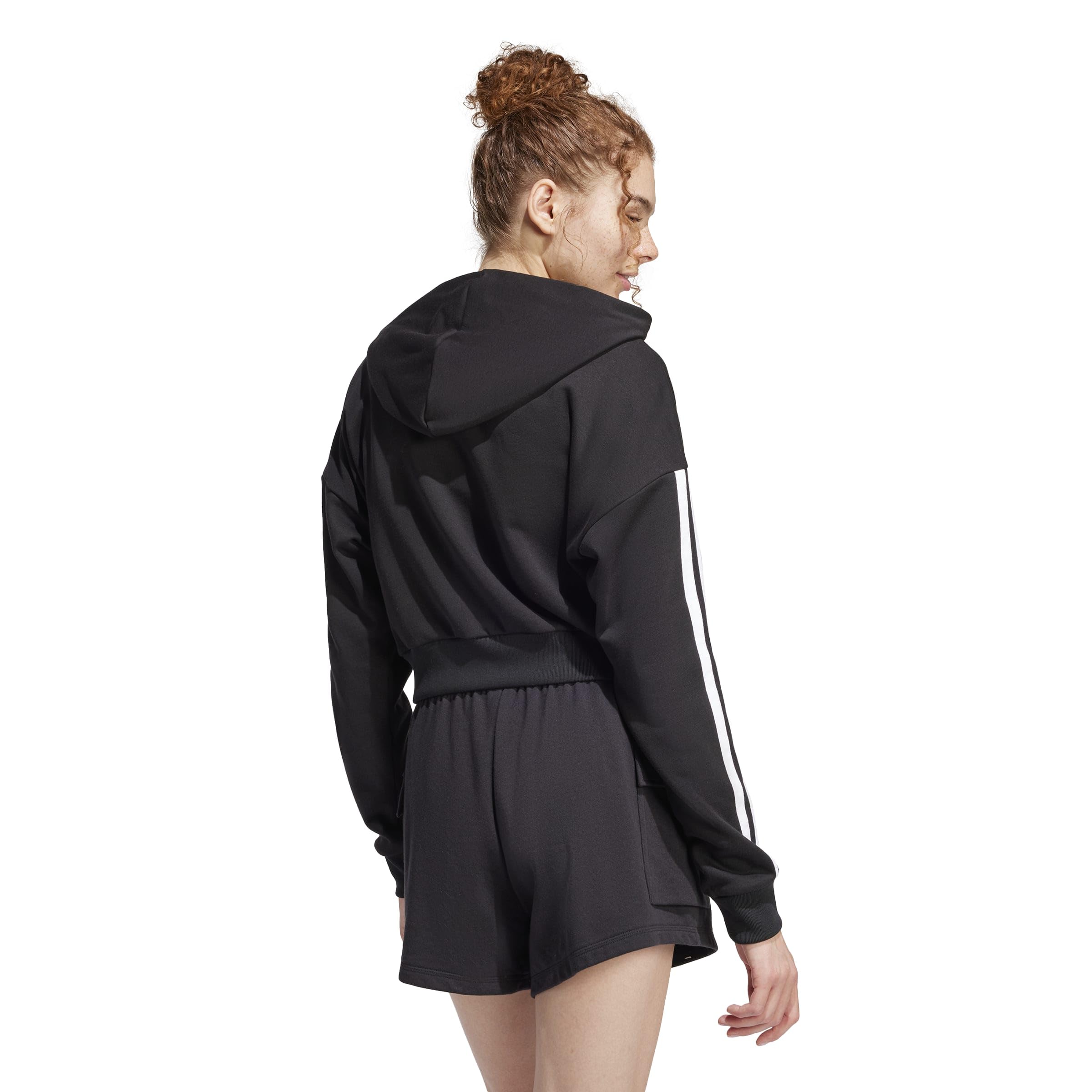 Adidas Mujer Essentials 3-Stripes French Terry Cropped Hoodie