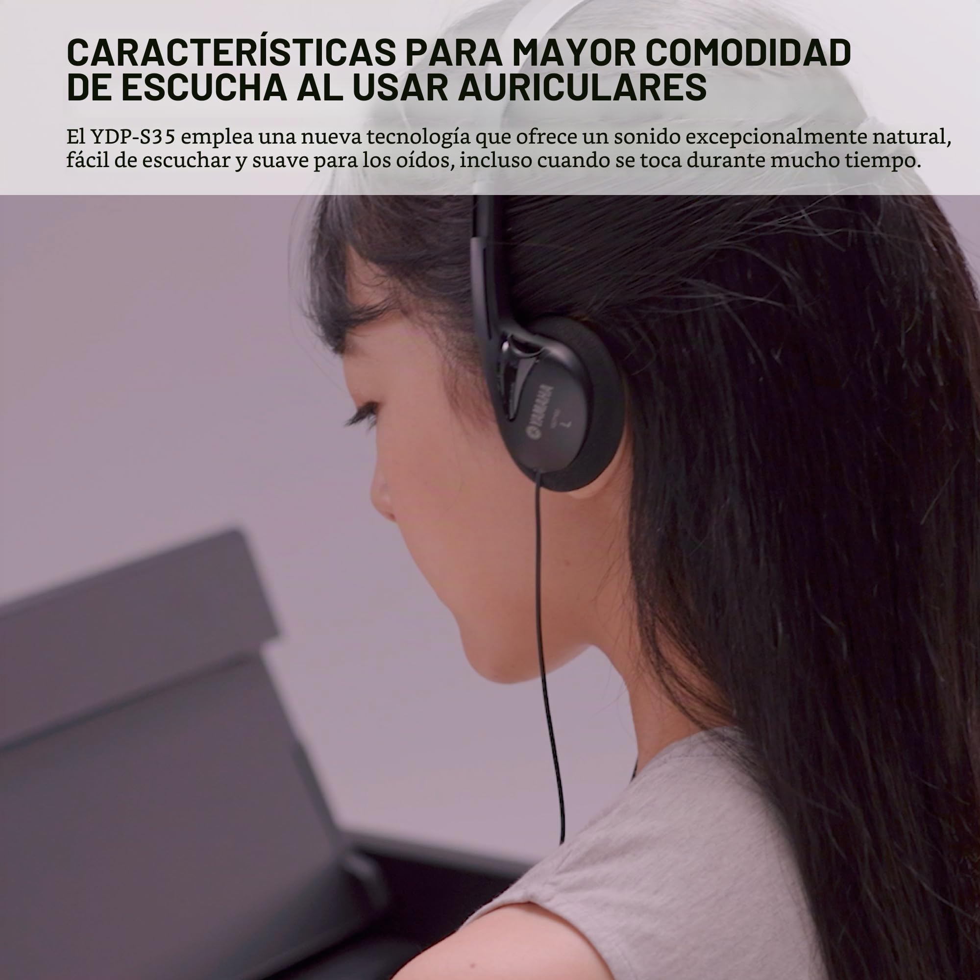 Yamaha ARIUS YDP-S35 - Piano digital elegante para aficionados, para una experiencia similar a la de un piano acústico, adecuado para cualquier rincón de la casa, en blanco