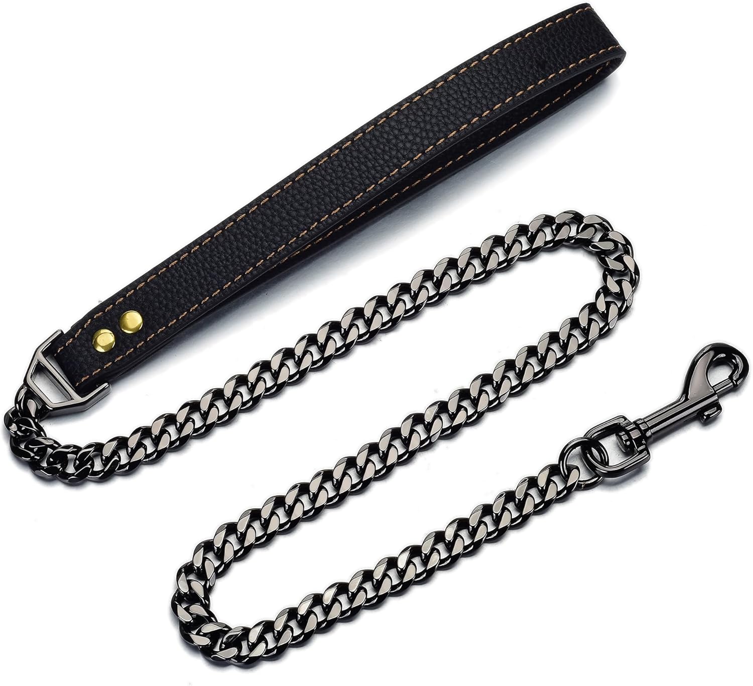 WOMBEL Chain Dog Leash Chrome Stainless Steel Metal Leash