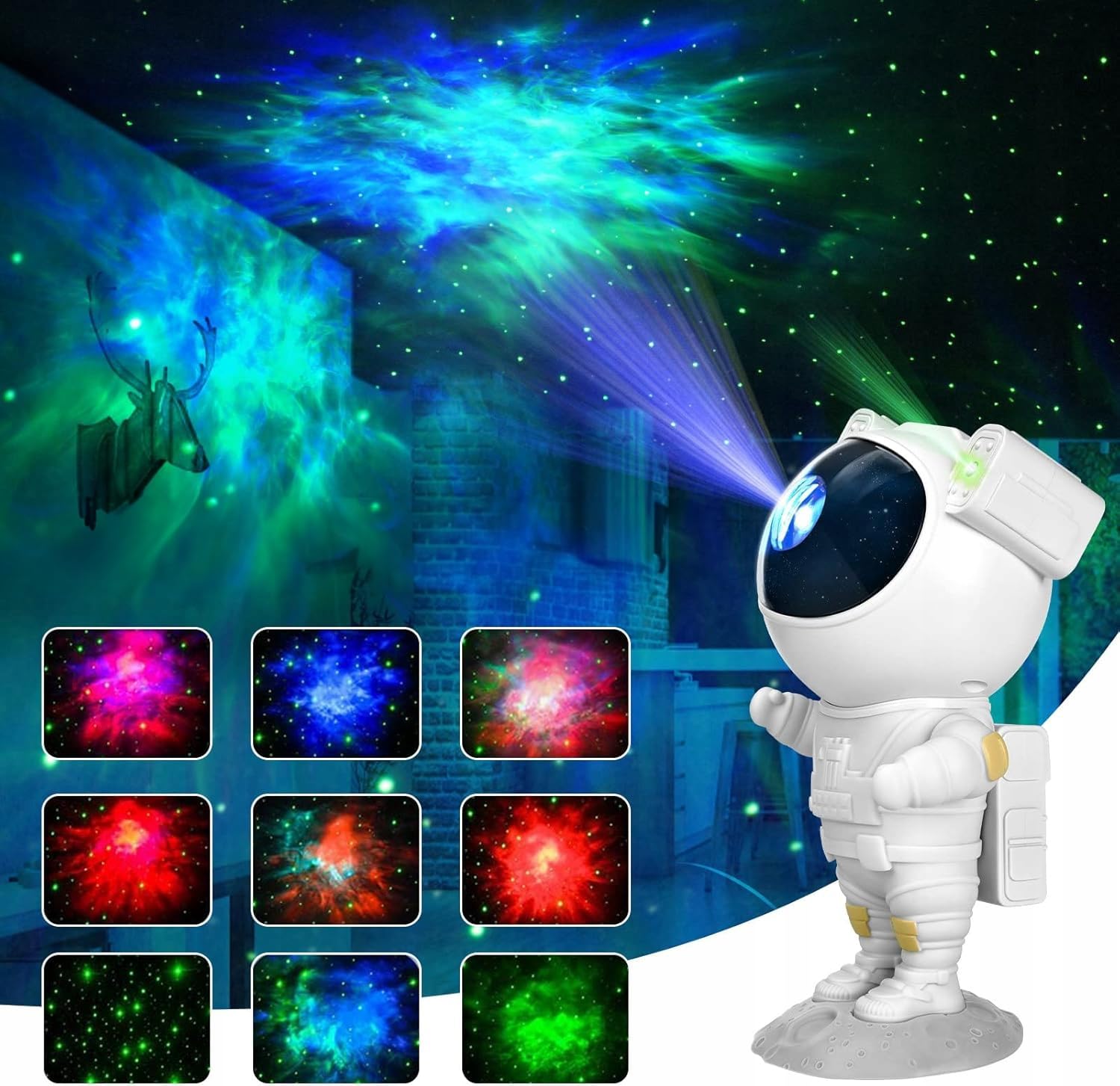 Galaxie Sternenhimmel Astronaut Projektor, Led Weltraum Nachthimmel Lichtprojektor Lampe Mit Timer & Fernbedienung, Sternenlicht Für Schlafzimmer Perfekt Geschenk für Kinder und Erwachsene (8086)