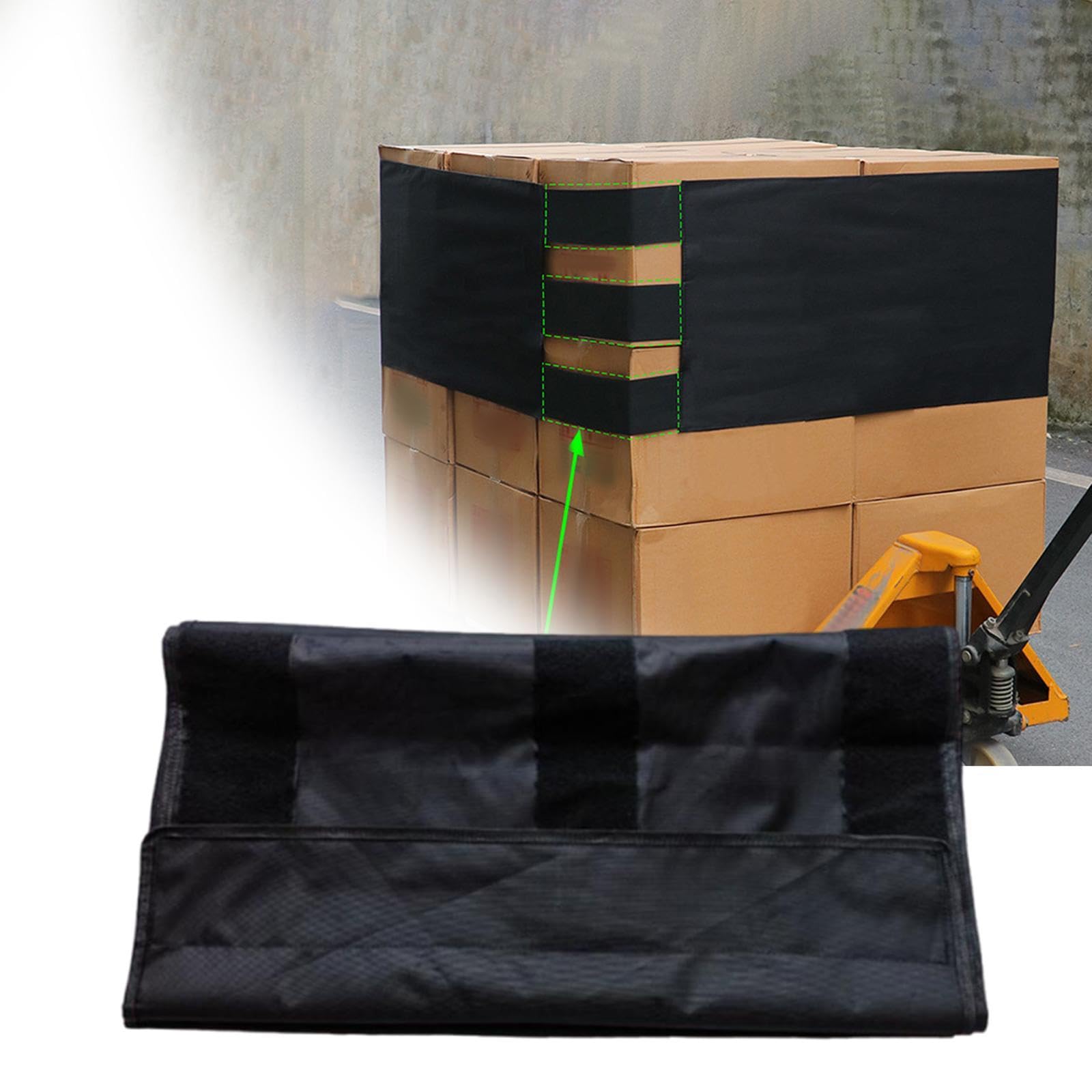 Fascia Professionale per Fissaggio Pallet in Oxford Anti-graffio con Gancio Robusto Adatta per Trasporto E Deposito, Nero, 70 Cm X 460 Cm