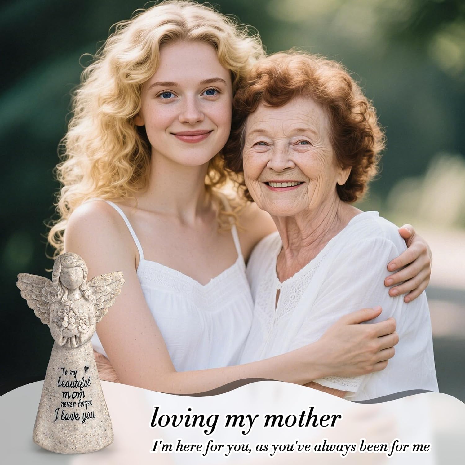 INLOMEM Mother's Day Birthday Gifts for Mom from Daughters, Mother of The Bride Gifts, Moms Birthday Gifts, Unique Moms Gift for Mothers Day, Mother Daughter Figurines Statue (Granite) - Image 2