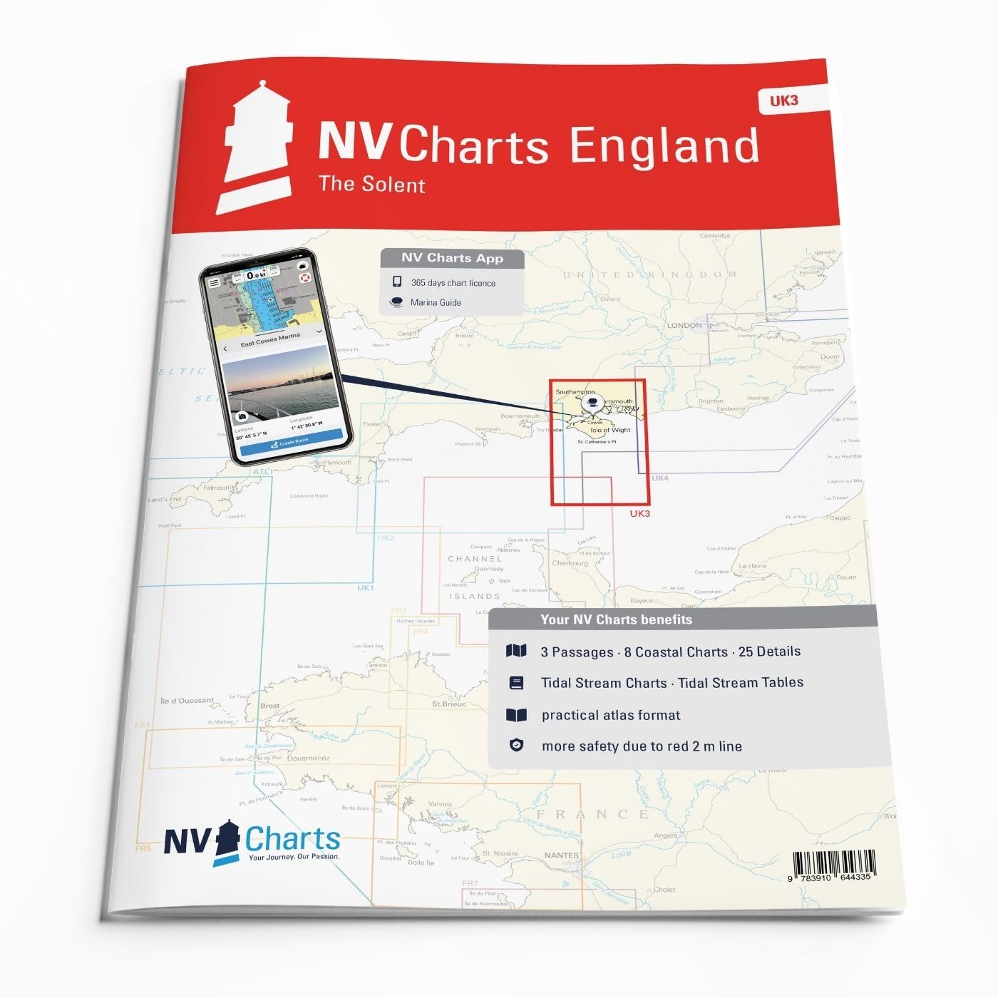 NV Atlas England UK 3 mit App Lizenz- Seekarte England - The Solent - Portsmouth & Southampton