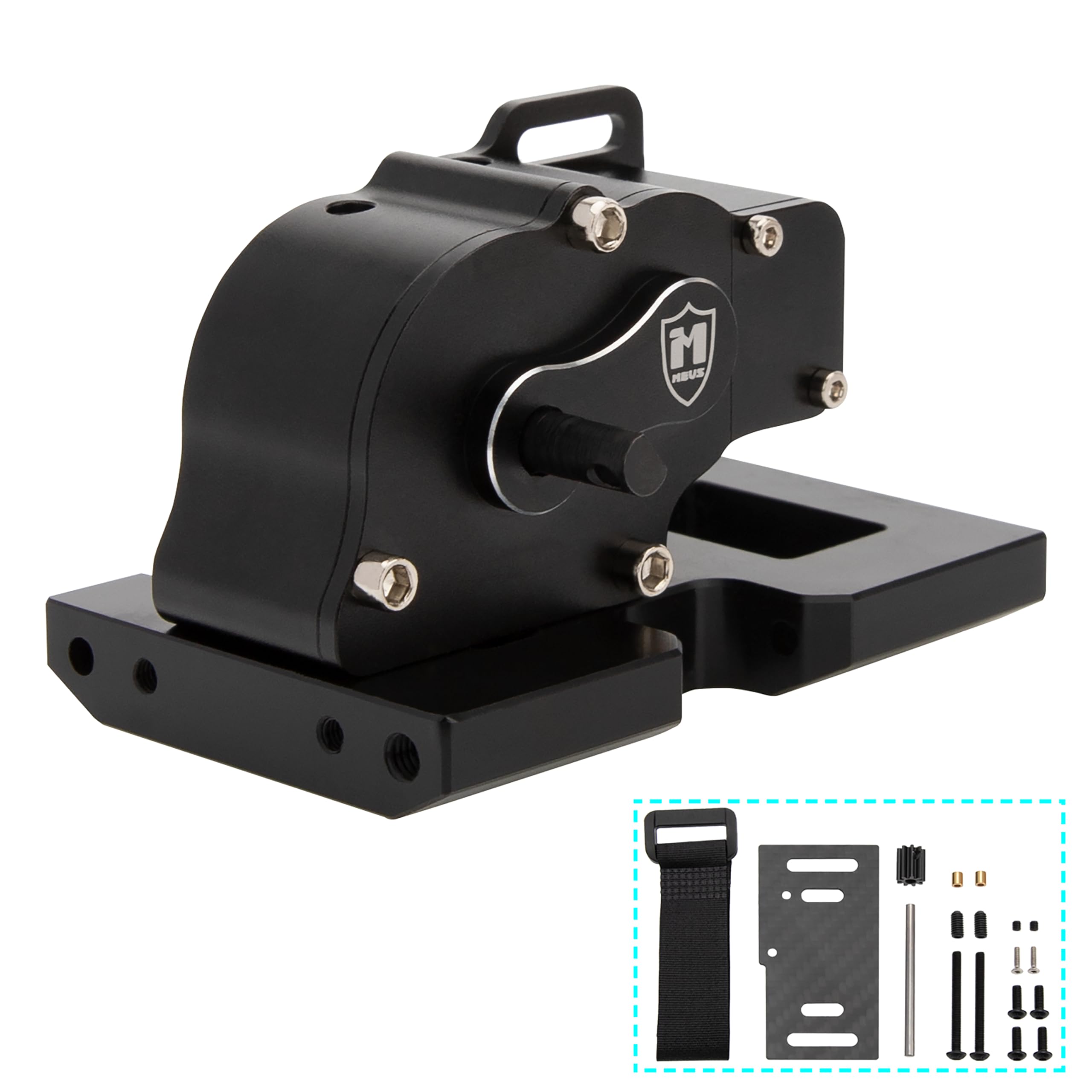 Photo 1 of MEUS RACING V2 LCG Transmission Overdrive Gearbox for Axial SCX10 1/10 RC Crawler Upgrades (Black)