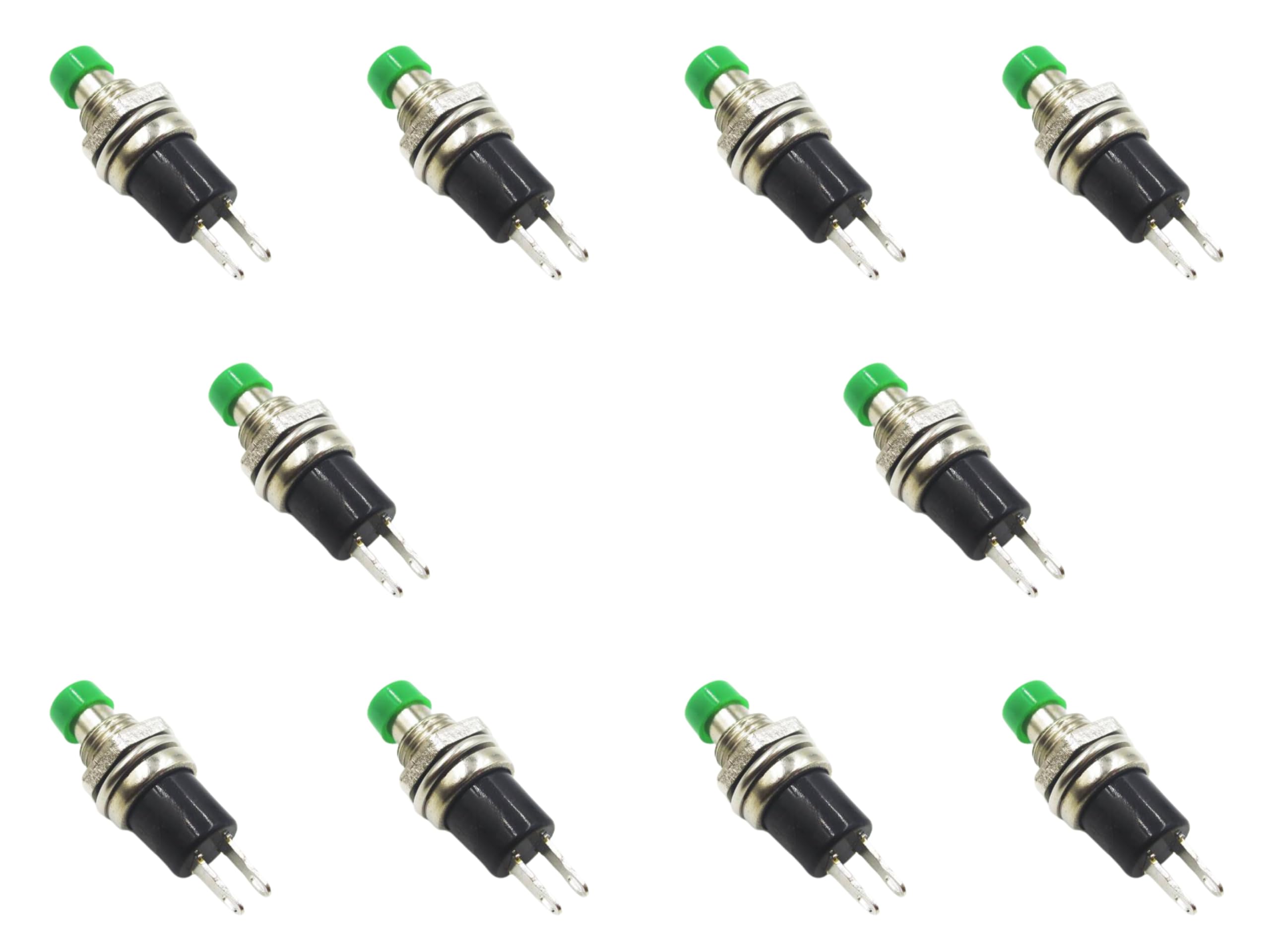 (10 pc) Pro3D PBS-110 Push Button Switch Press Break - Green