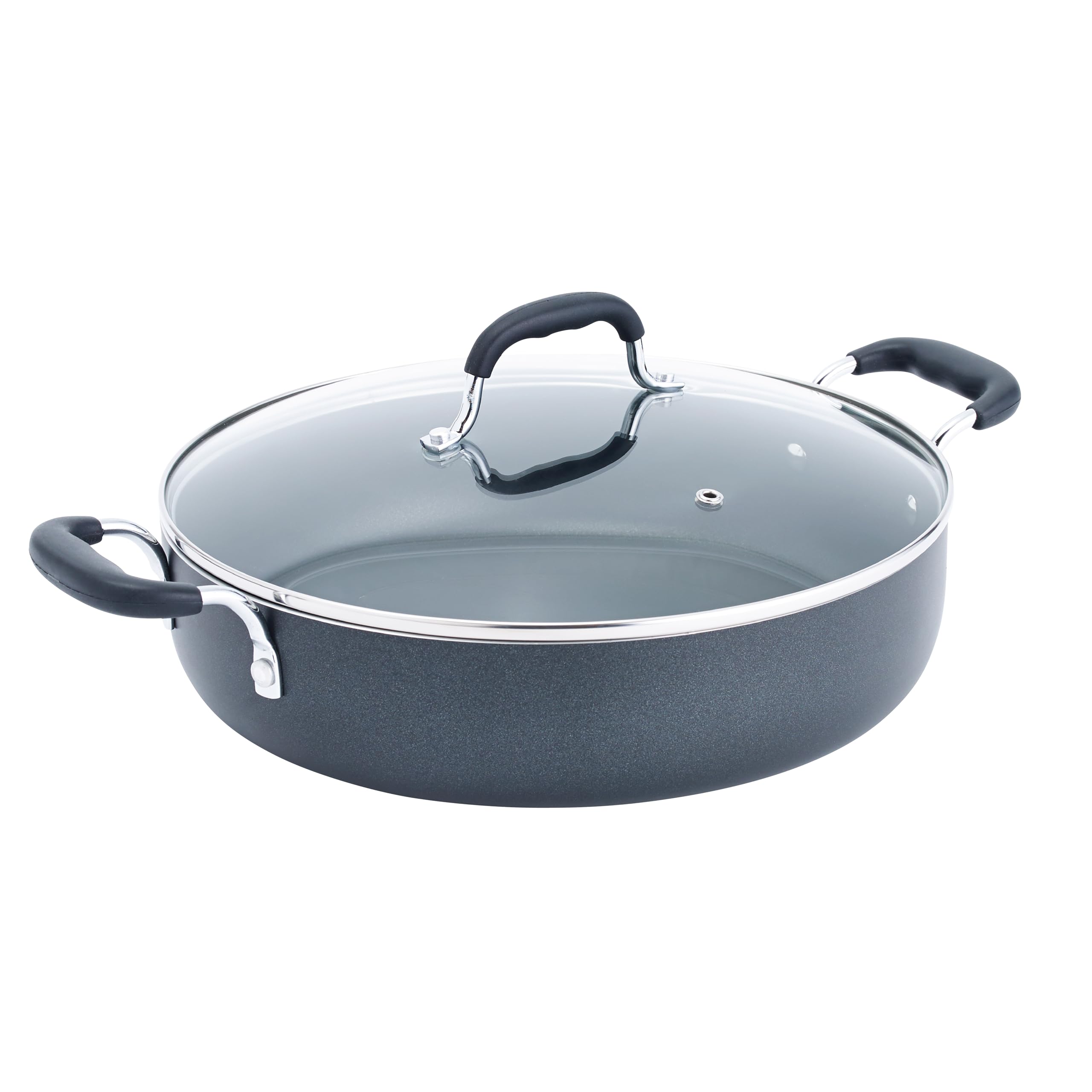 Specialty Nonstick 5 Qt Stock Pot with Lid Soup Pot, 5 Quart Casserole with Lid, Easy to Clean Non Stick Cooking Pot Cookware, Dark Blue