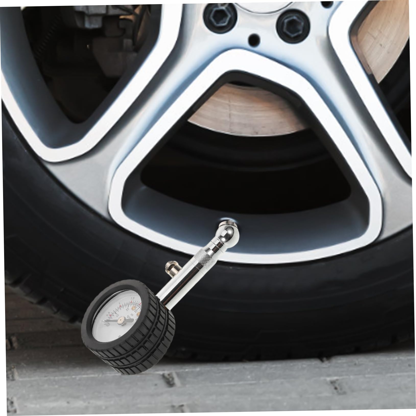 NUOBESTY 4 Teiliges Reifendruckmessgerät Auto Reifendruckmessgerät Vergaser Druckprüfgerät Automatisches Pro Einspritzdruckprüfer Kit Monitorstecker Deflatoren Reifensensor