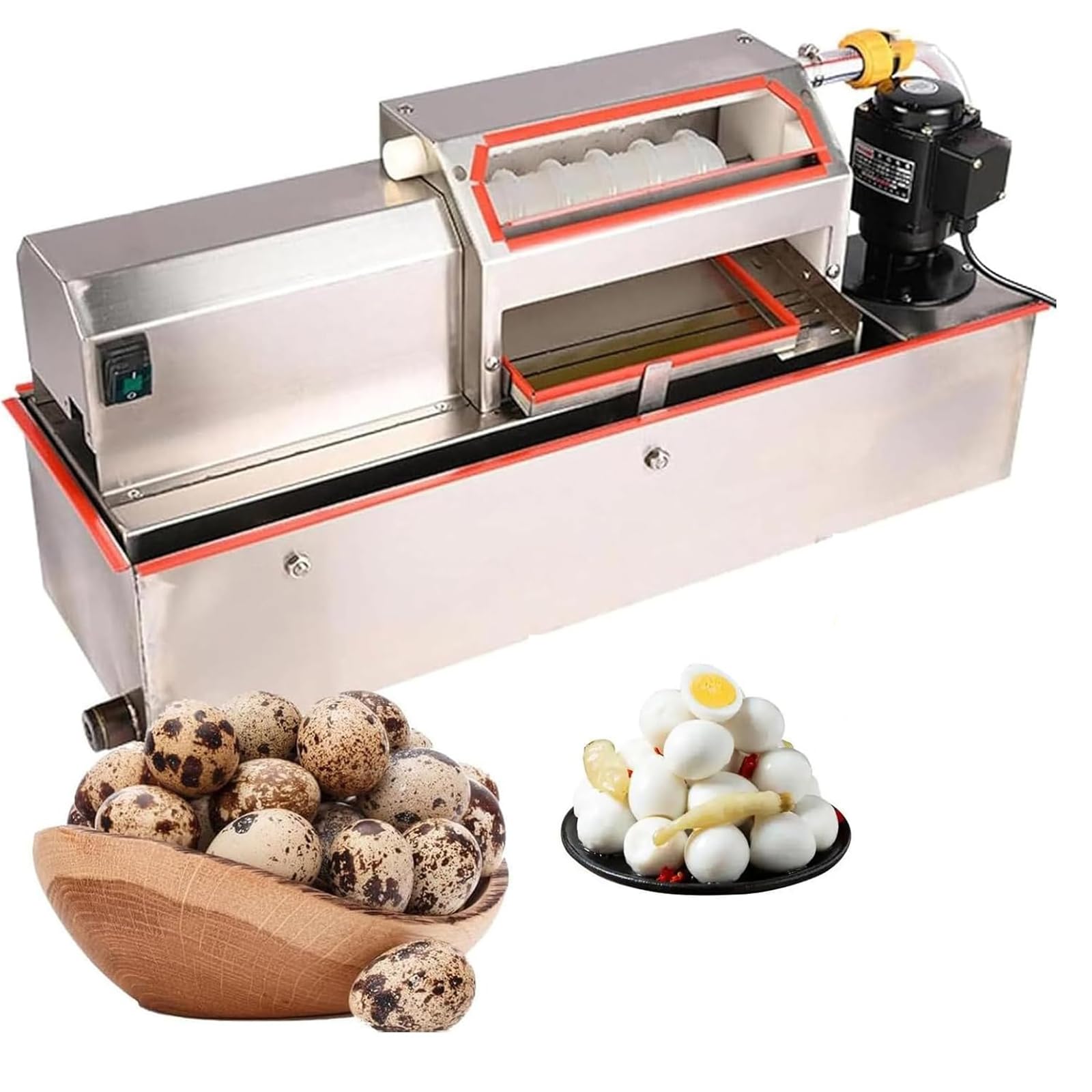 Éplucheur d'œufs de caille électrique, haute efficacité, 70 kg/h, séparation automatique des coquilles, idéal pour les restaurants et les supermarchés