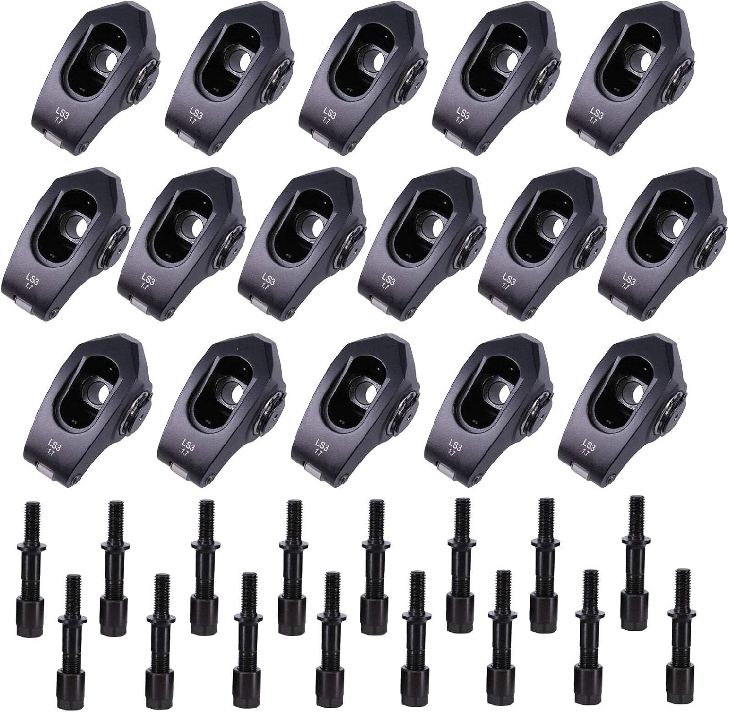 Top Street Performance Pro Series 2024 Aluminum 1.7 Ratio Needle Bearing Roller Rocker Arms for GM Chevy LS3 L92