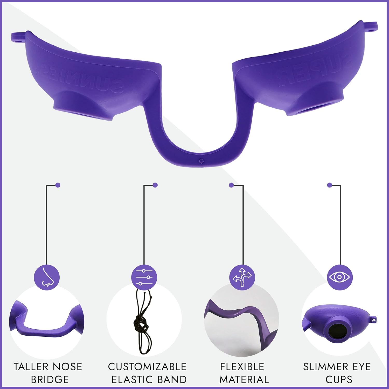 2 pack EVO FLEX Sunnies Flexible Tanning Bed Goggles Eye Protection UV Glasses (Purple)