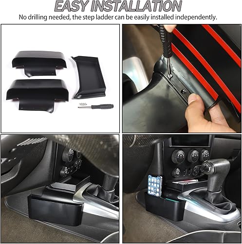 Miniatura 4 de Lcojicep Bandeja organizadora de palanca de cambios de consola central compatible con Hummer H3 2005-2007, caja de almacenamiento lateral de control