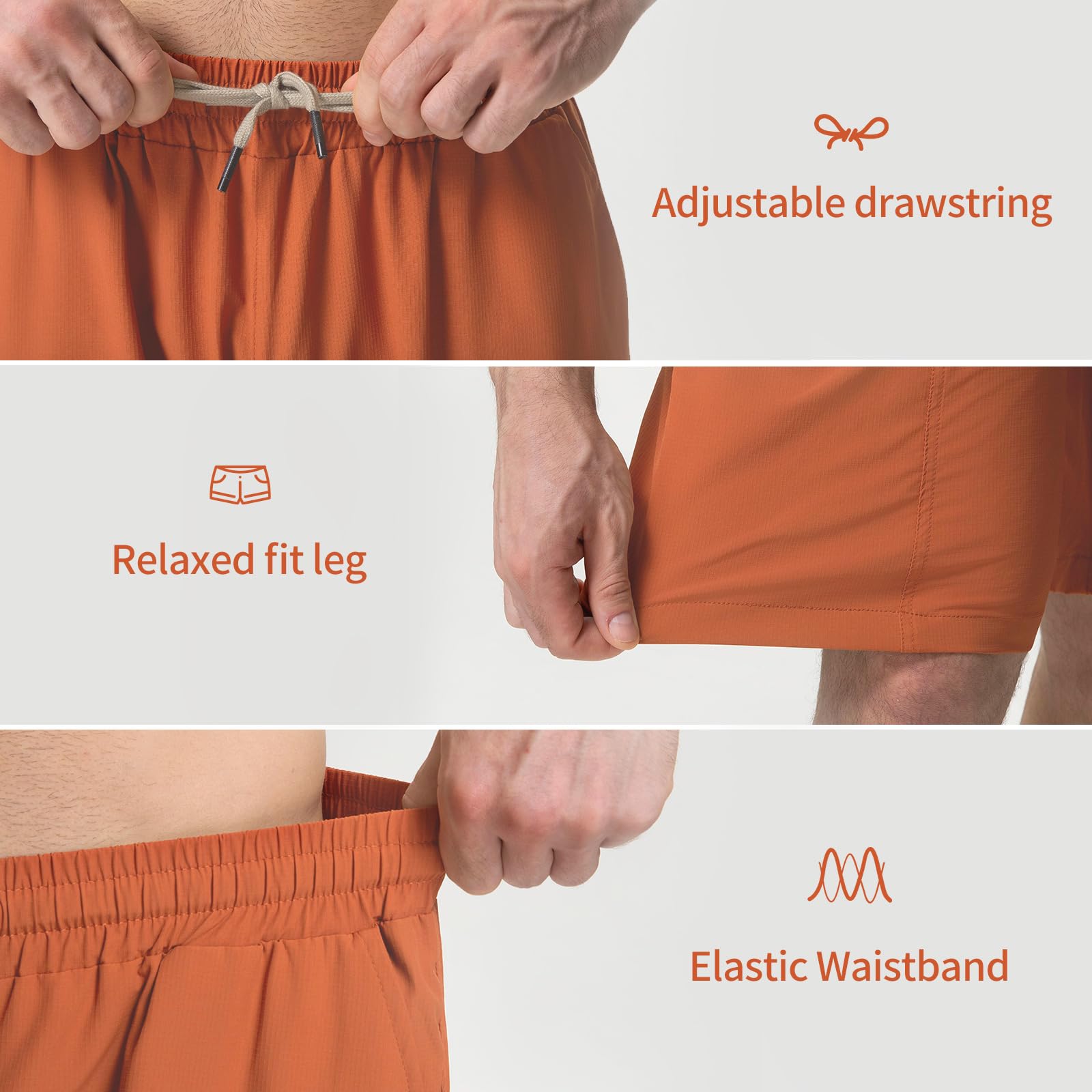 Short de travail cargo décontracté pour homme - Short de randonnée respirant avec plusieurs poches