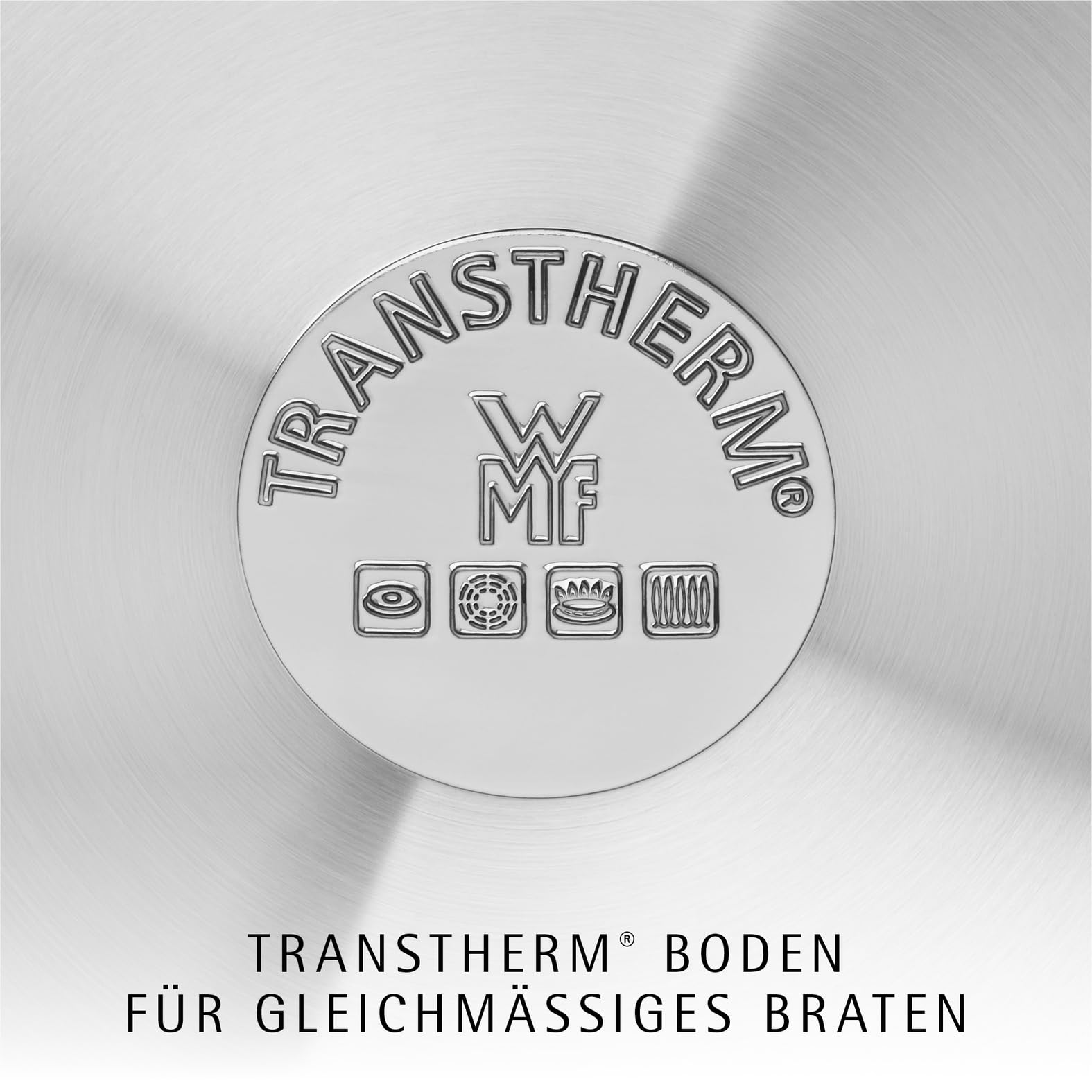 WMF Profi Bratpfanne 28 cm, Edelstahlpfanne unbeschichtet, Cromargan Edelstahl Pfanne Induktion, für alle Herdarten geeignet, backofenfest, spülmaschinengeeignet