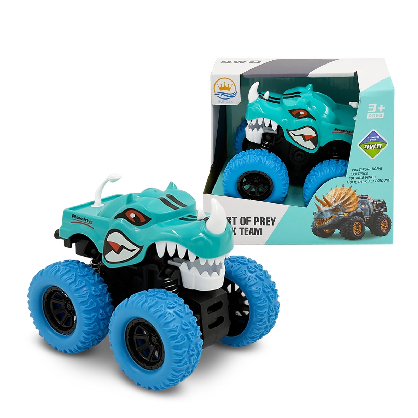 Kitzomi 4WD Monster Truck Toy for Toddler 3-6 Boy Girl