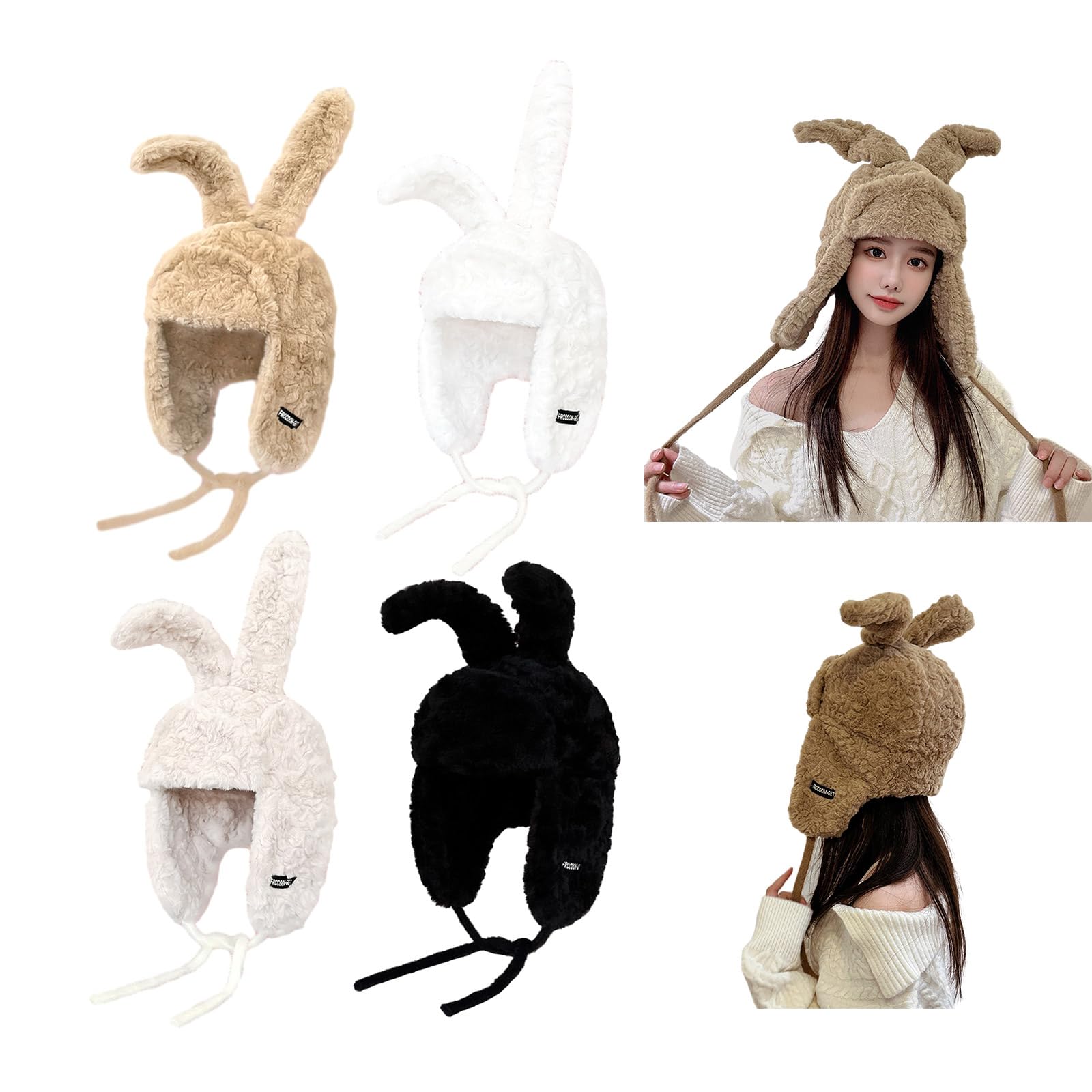 GRABAGECAN Shape Trapper Hat Adult Ear Protect Hat Winter Warmer Hat Cold Winter Presents for Students Teenagers Khaki