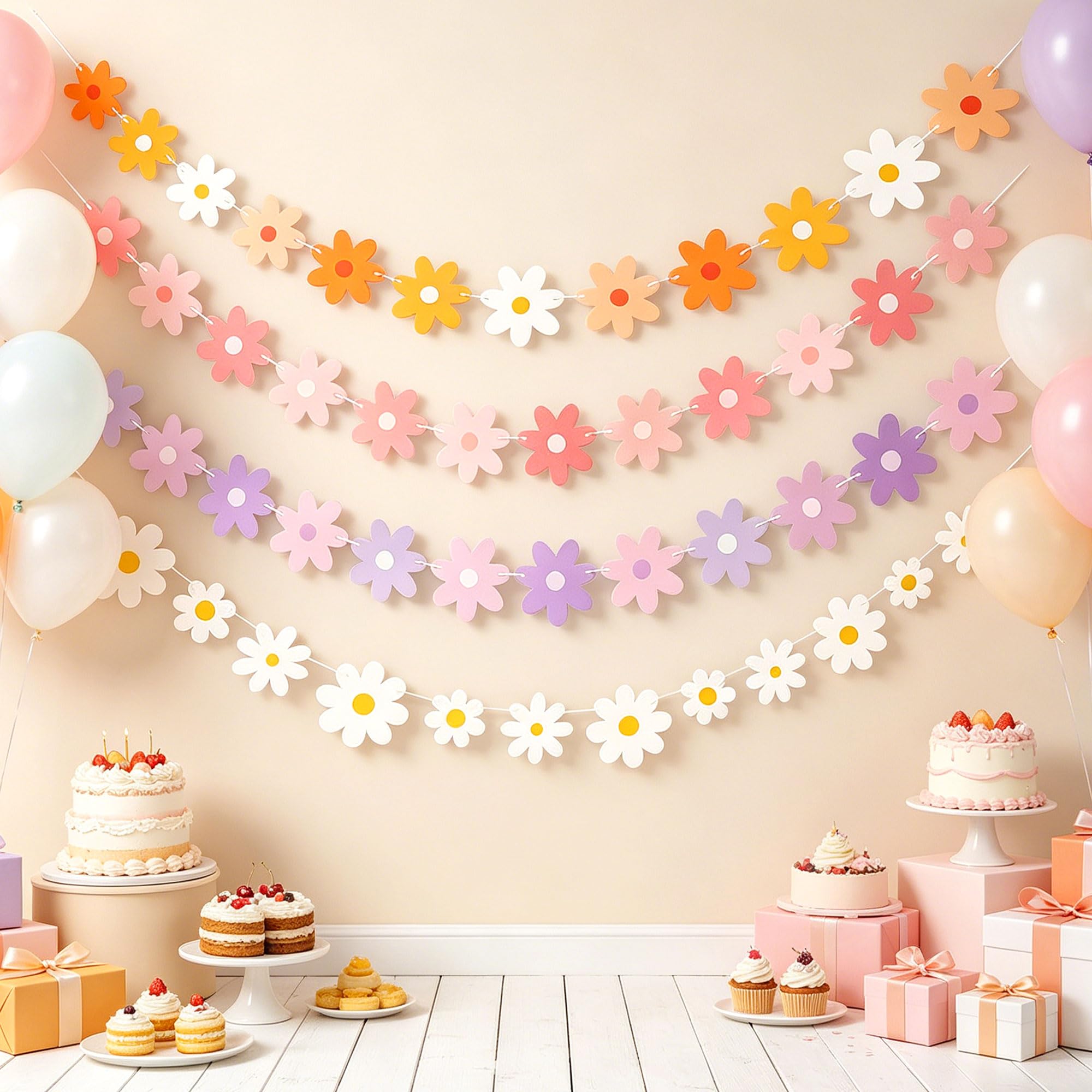 Daisy Party Banner Hanging Daisy Party Decorations Flower Decorations for Birthday Party Supplies