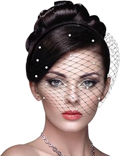 Women's Black Veil Mesh 1920s Women's Headdresses Tea Party Bridal Wedding Headdresses Black Veil Funeral Headdresses