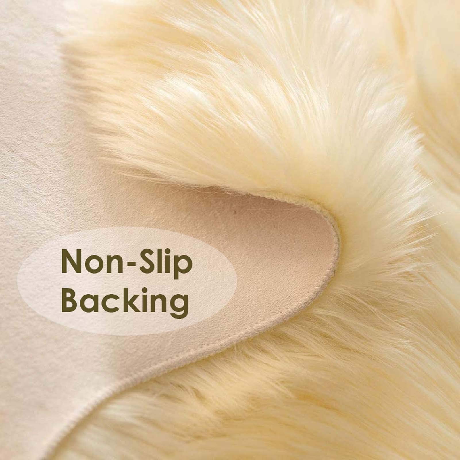 Faux Peau de Mouton en Laine Tapis, Tapis Fourrure synthétique Fluffy Soft Longhair Décoratif Coussin de Chaise Canapé Natte, Chambre Chevet Tapis