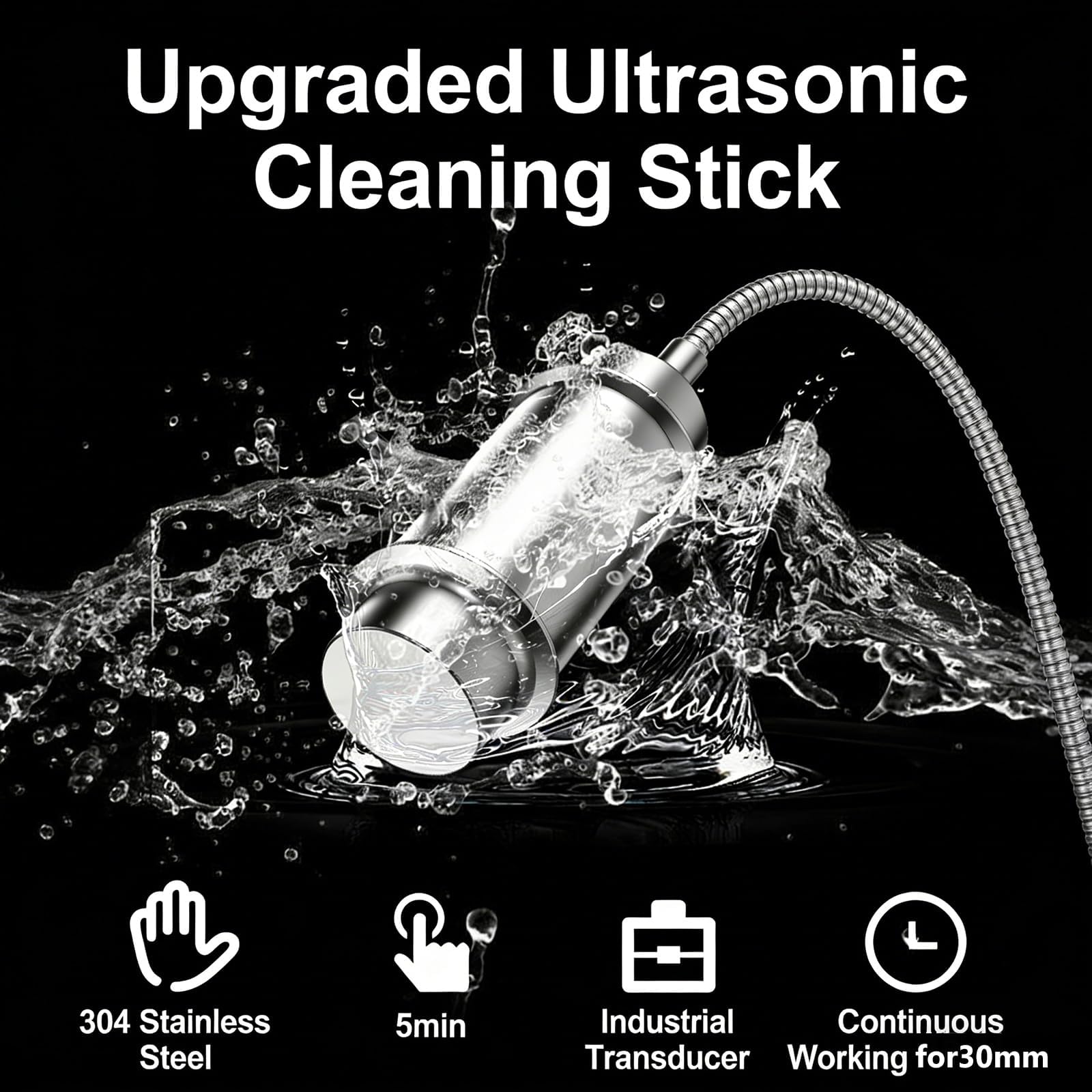 Pulizia per Occhiali Ad Ultrasuoni, Macchina per La Pulizia di Gioielli Ad Immersione, Frequenza 40kHz, Controllo Intelligente, Timer 5min, per La Pulizia di Gioielli, Occhiali