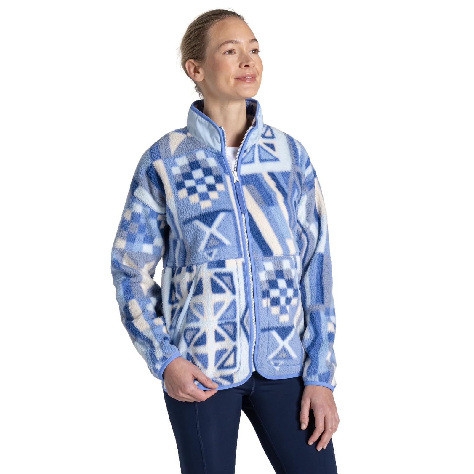 Craghoppers Women's Vinca Blue Print Dante Patterned Full Zip Fleece - 14