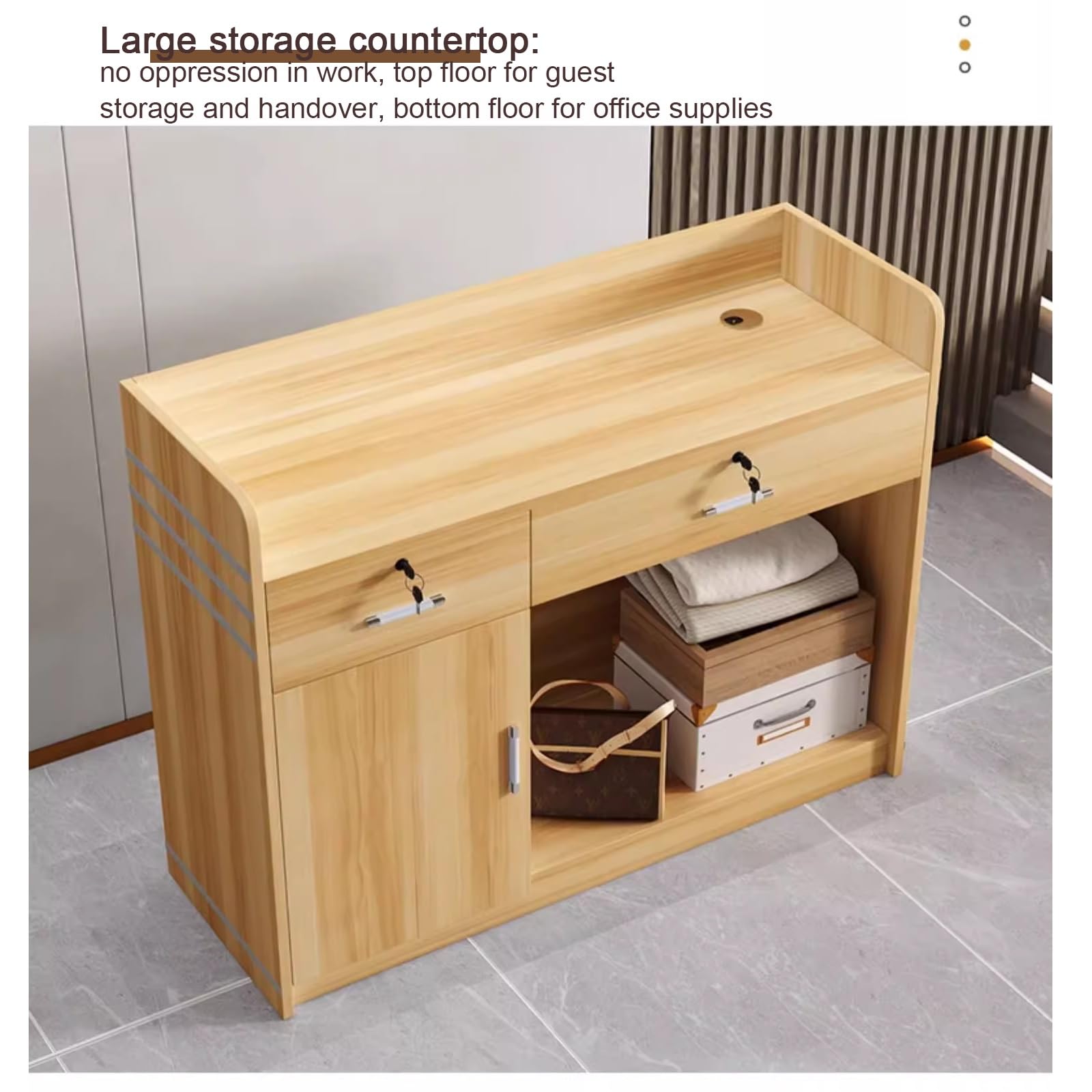 QWEASDF Empfangstheke, Empfangstisch, Einfach Moderner Empfangstresen, L-Förmiger Rezeptionstheke, Schreibtisch mit Theke Empfang, Büromöbel, Ladentheke(B1,L120cm/47.2in)