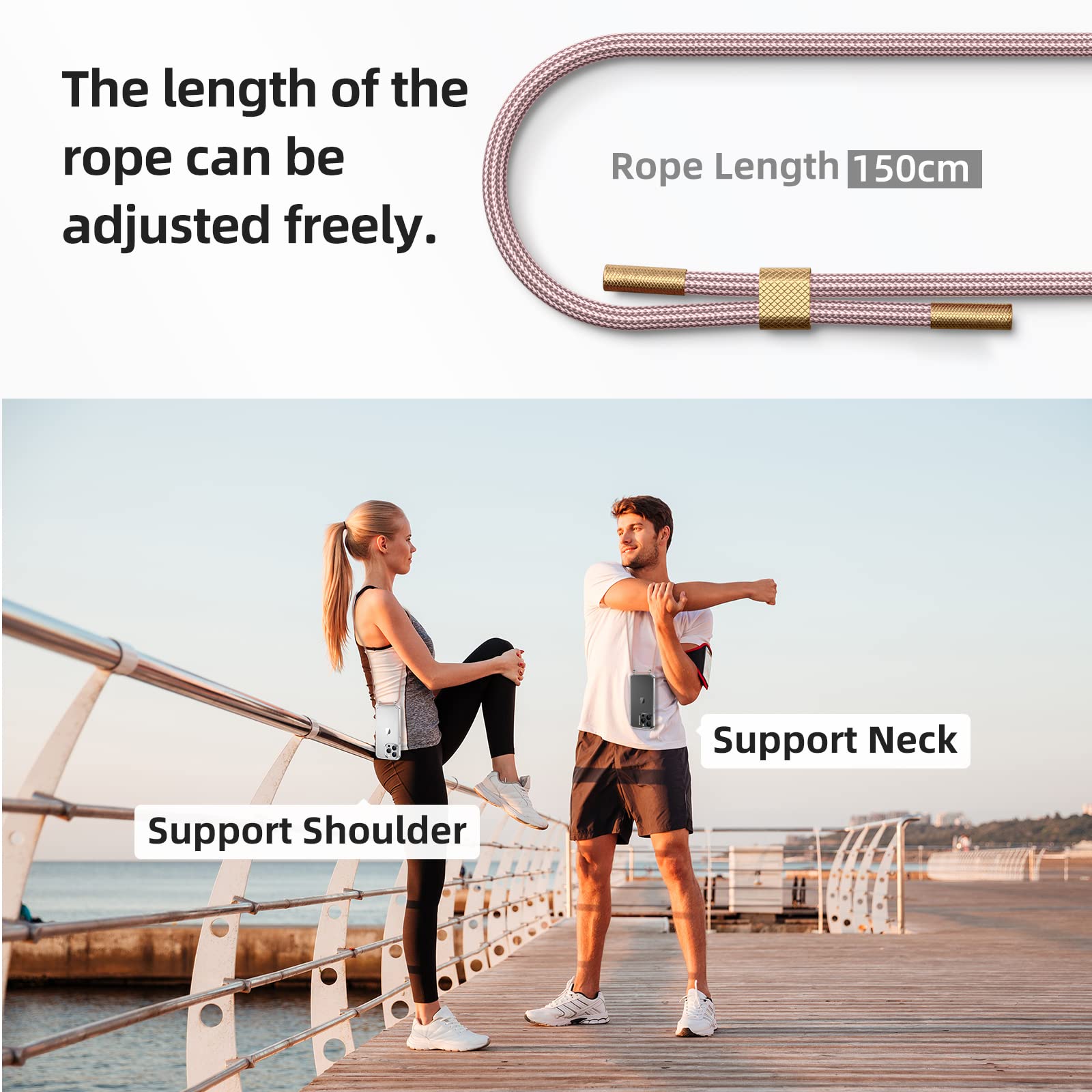 Coque Transparente IPhone 13 Pro Max 6 7" De Téléphone Avec Cordon Tour De Cou Lanière En Corde