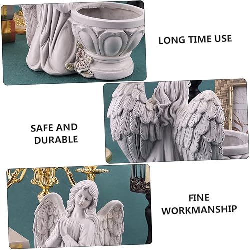 Miniatura 6 de LIFKOME Decoración de maceta de ángel de resina, adorno de jardín elegante para oficina en casa, artesanía premium, diseño elegante para amigos y