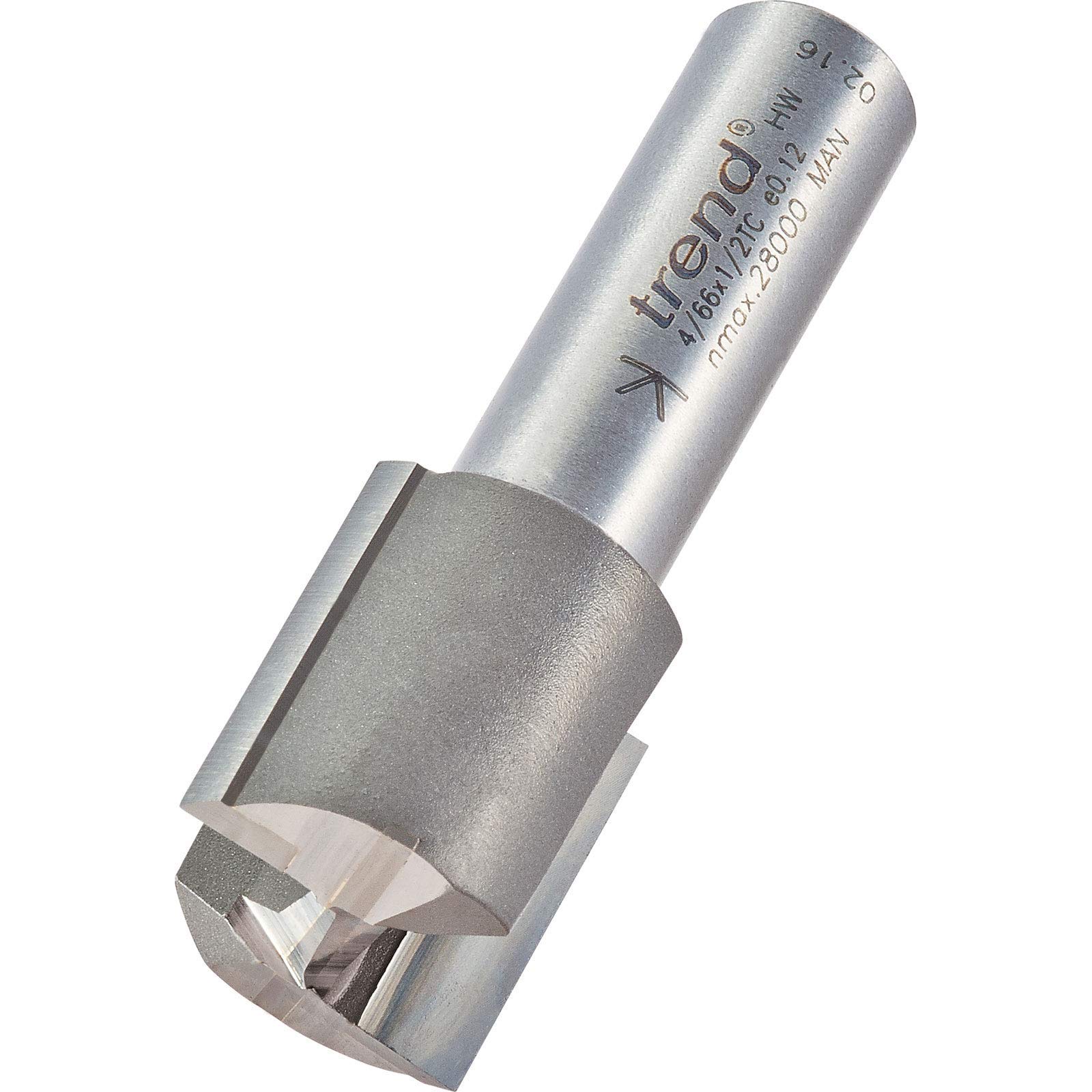 Trend Frez prosty 2 ostrza 22x25 mm, trzpień 1/2", TCT | Do czystych prostych rowków i frezowania wgłębnego, płytki TCT z węglika wolframu, Ø22 mm, 25 mm, trzpień 1/2"