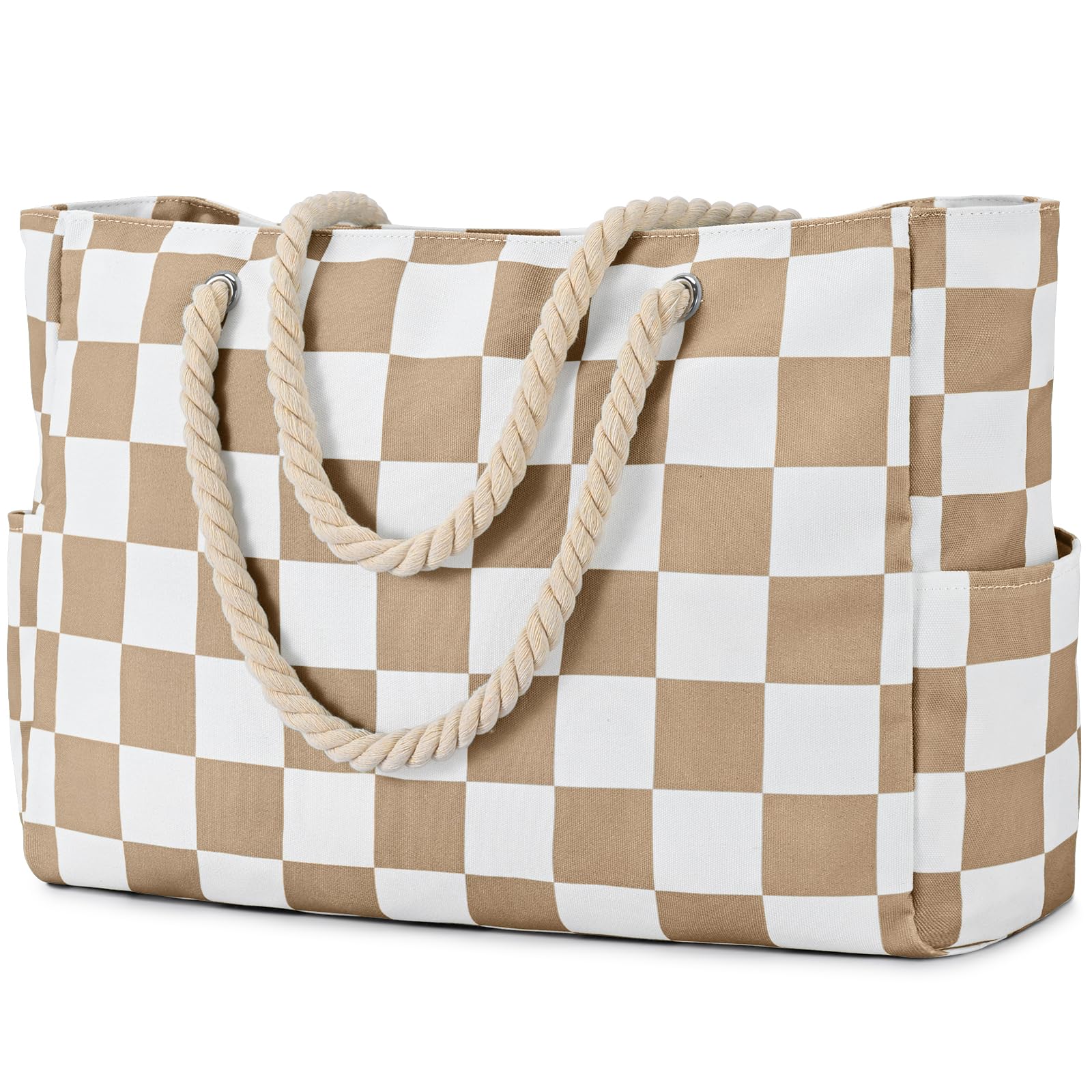 oscaurt Strandtasche Damen Beach Tote Bag mit Reißverschluss Shopper Tasche Damen Einkaufstasche Wasserdicht Saunatasche Badetasche XXL Familie