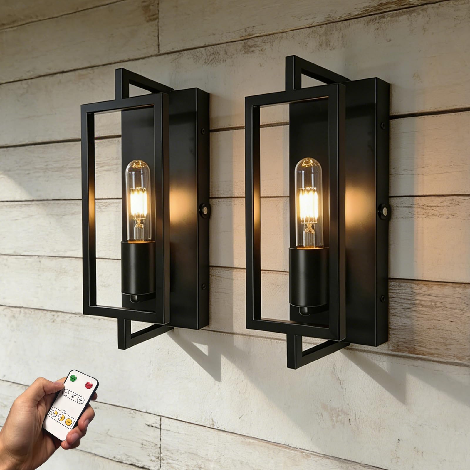 Photo 1 of *MISSING PARTS - see clerk notes*
ThyFenno Vintage Battery Operated Wall Lights with Remote Control, Dimmable Wall Sconce Faux Candle Holder Design No Wire Easy Install, Rechargeable Wall Lamp for Living Room Bedroom Hallway Farmhouse