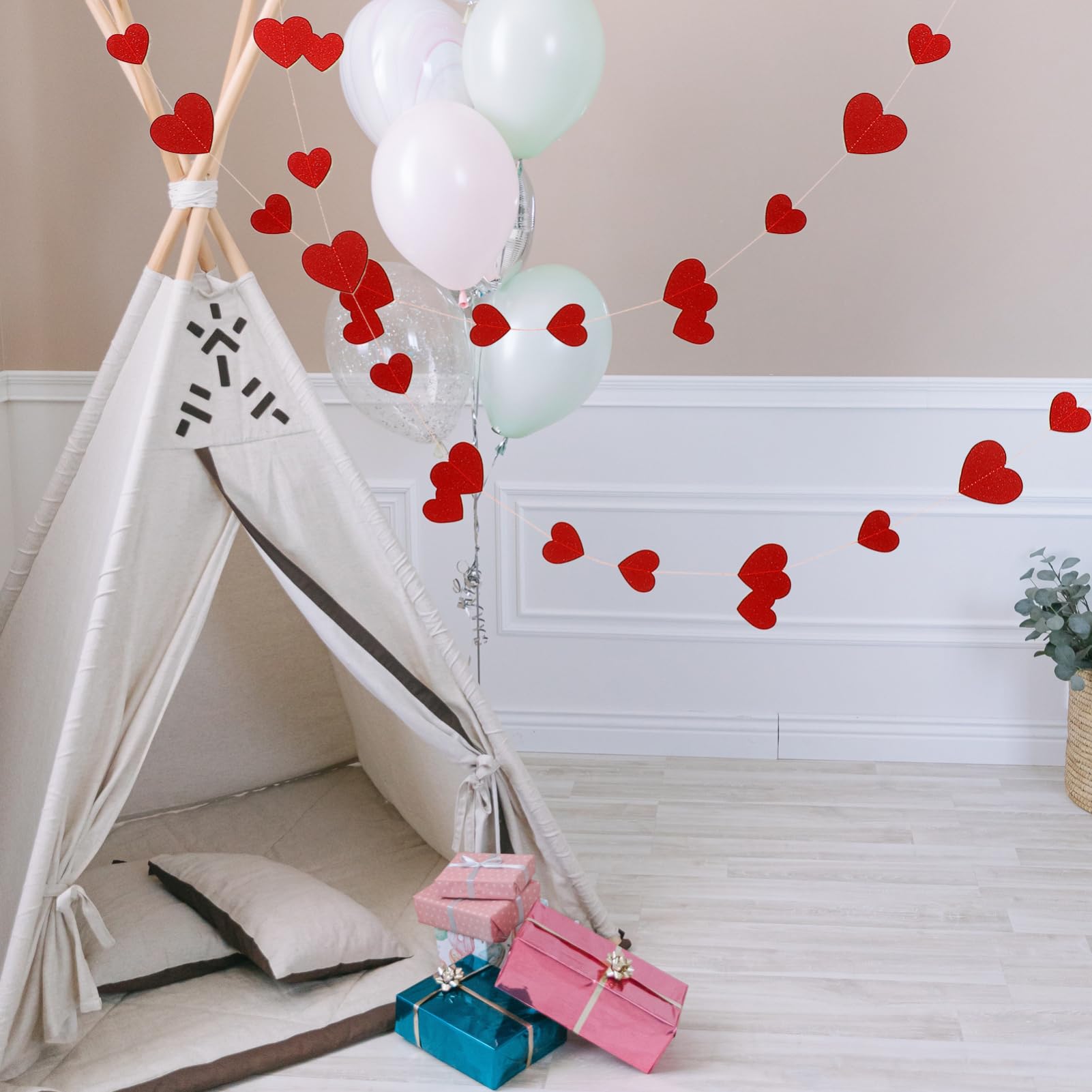 Abaodam Hängende Herzgirlande Aus Glitzer Für Valentinstag Teiliges Dekoration Für Hochzeiten Partys Und Zuhause Kreative Raumgestaltung Für Jeden Anlass