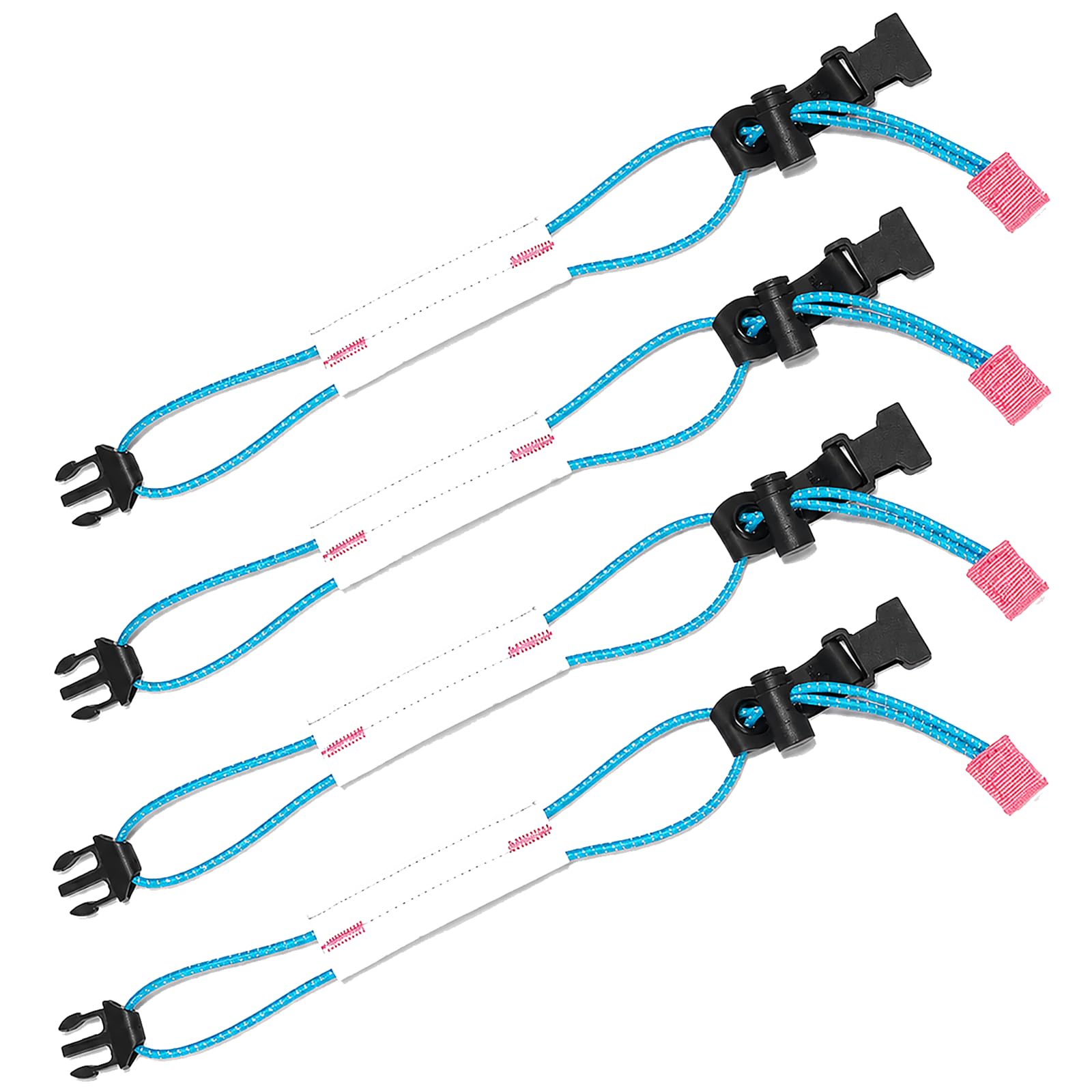 SOREIA Reflective Ankle Straps for Cycling & Running, 4-Pack Adjustable Elastic Leg Bands, High Visibility Night Safety Gear for Bike, Jogging, Walking & Outdoor Use (Blue)