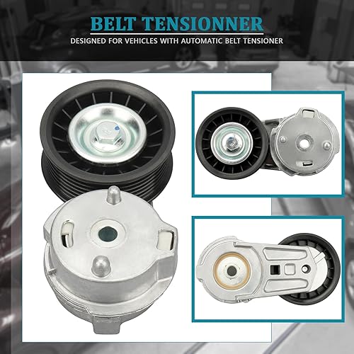Miniatura 3 de IRONTEK 89632 Conjunto de polea tensora de correa para Chrysler 2011-2020 300, para Dodge (11-20 ChallengerChargerDurango), para Jeep Grand Cherokee