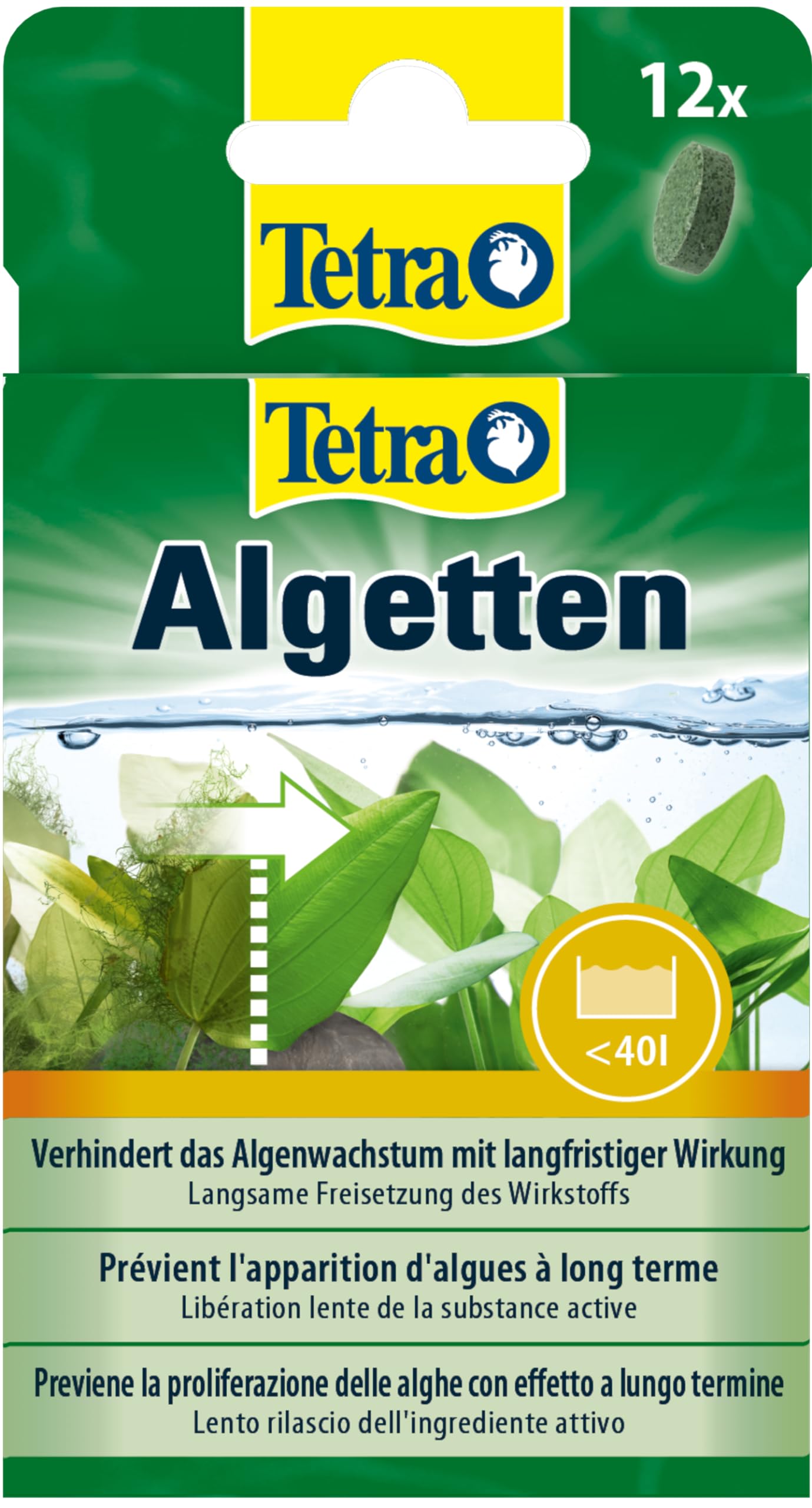 Tetra Algetten - formstabile Tabletten zur langfristigen Vorbeugung von Algen in kleinen Aquarien, 12 Tabletten