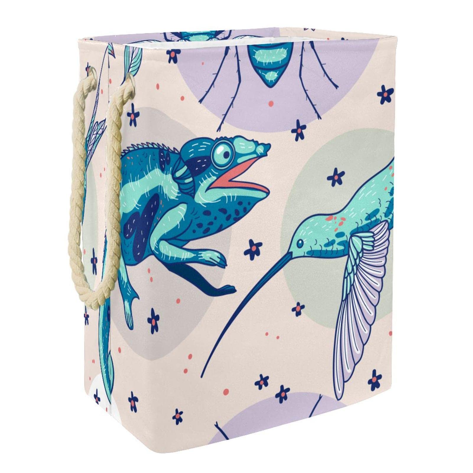 Panier à linge lézard cerise idéal pour organiser la chambre et la salle de bain