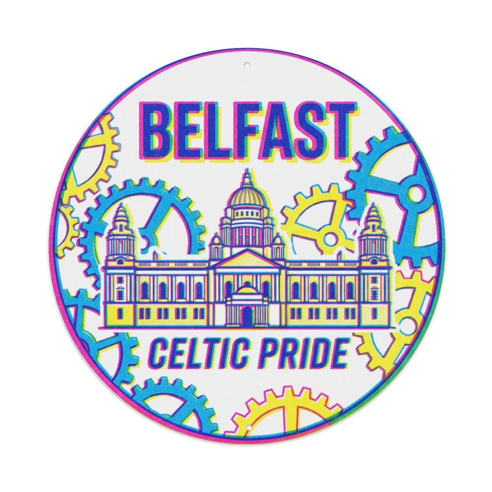 Fyrn Style Metal Tin Sign Vintage Travel Belfast Ireland Portrayal
