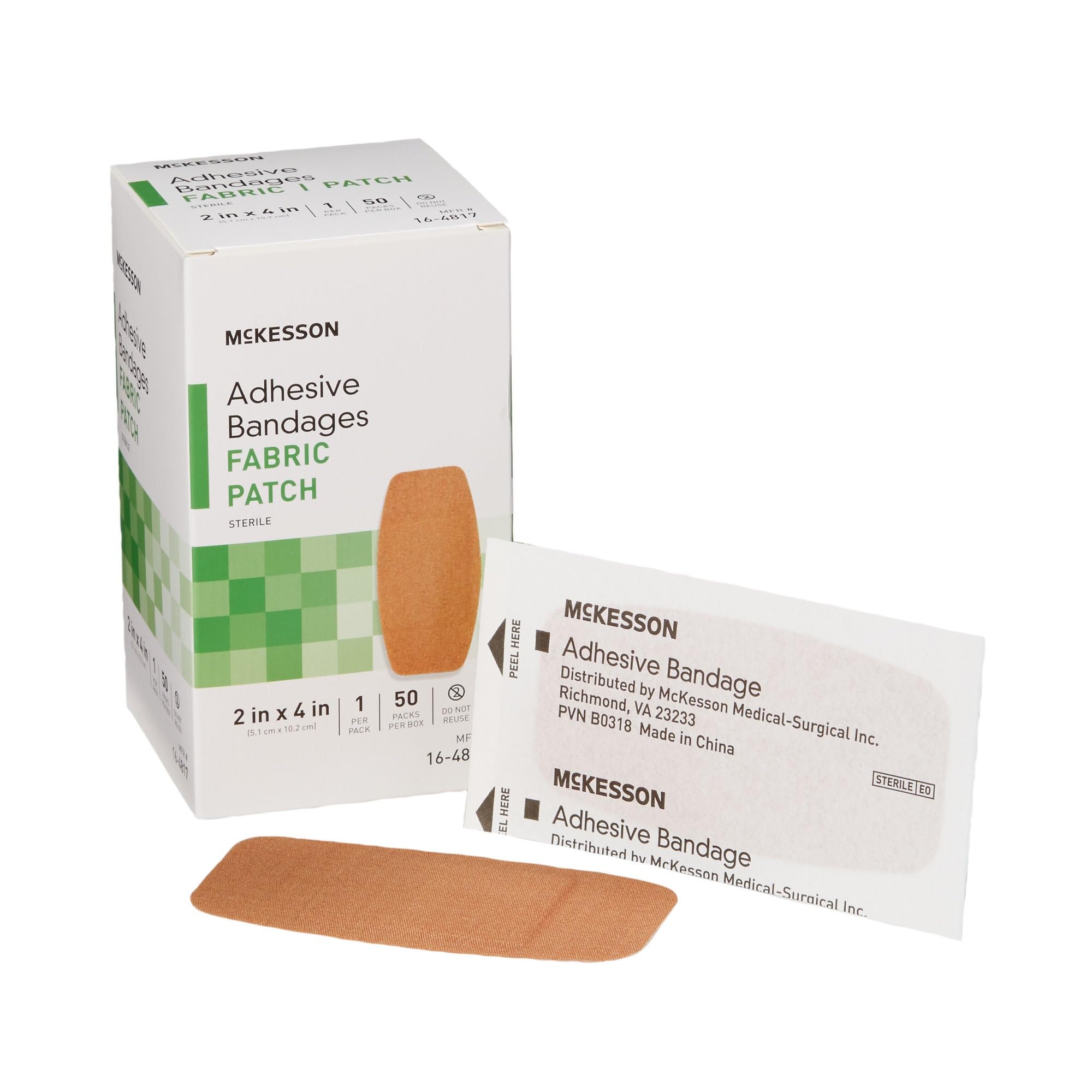 McKesson Adhesive Bandage Patch 2"X4" Fabric Sterile Latex Free - Box of 50 - Model 16-4817 firmy Mckesson (angielski ręcznik)