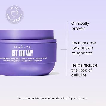 MAELYS GET-DREAMY Overnight Toning Whip - Cellulite Cream & Skin Tightening Support with Milk Thistle + Uva-Ursi - Moisturizing Body Cream in a Whipped Texture (6.8 Fl Oz)