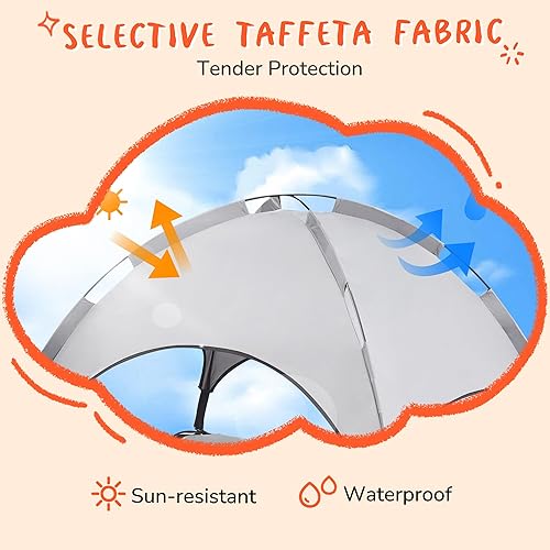 Miniatura 4 de PRAISUN Cama para perros XXL para exteriores con toldo, cama elevada para perros, malla de textileno, marco de metal para interiores, exteriores,