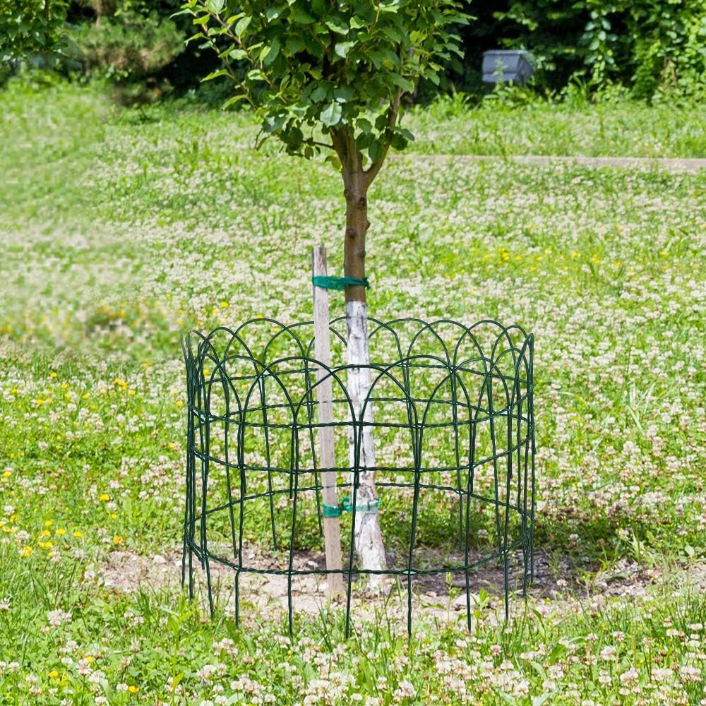 Amagabeli 0.65M x 25M Clôture de Jardin Bordure de Jardin Décorative Pliable Clôture Rouleau en métal RAL6005 Metallique le motif Protection pour Plantes Anti-Rouille Vert Fil de Métal Pelouse DA139