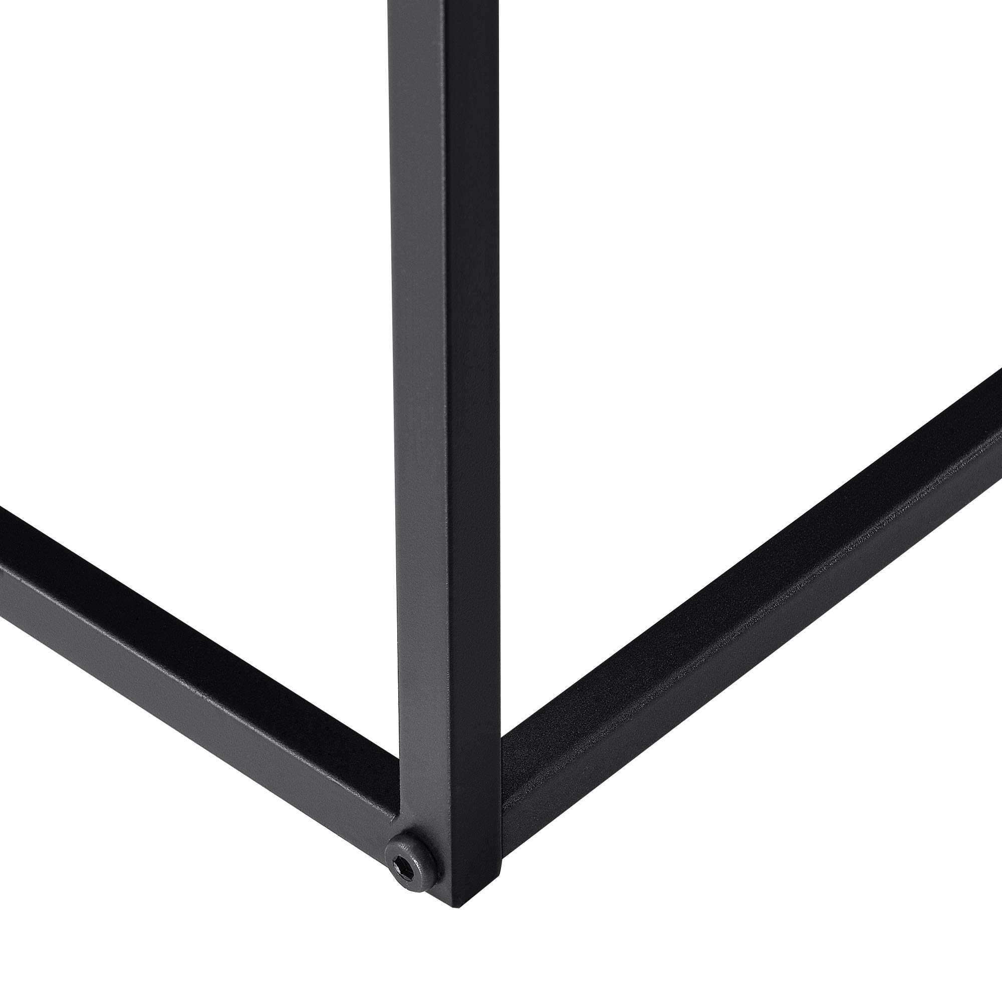 [en.casa] Stolik kawowy 38 cm x 85 cm x 85 cm stolik pomocniczy stolik do salonu metal czarny