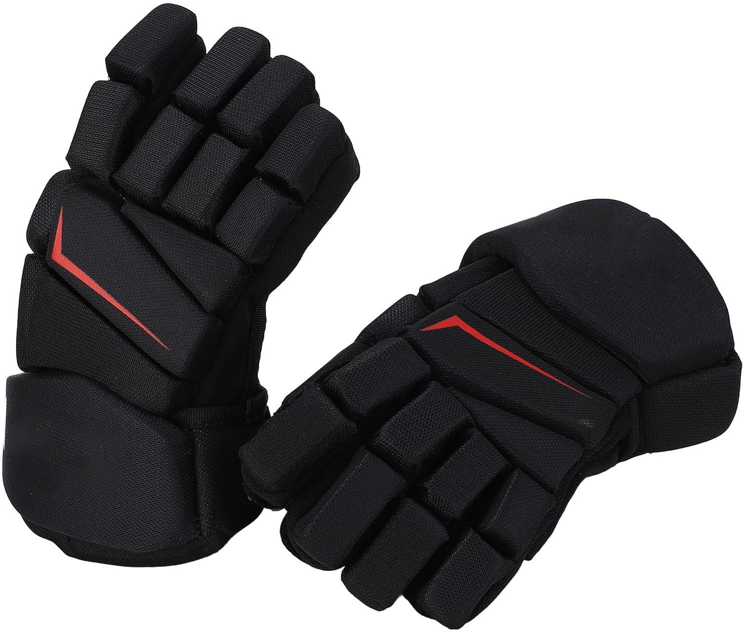 SUNGOOYUE Ice Hockey Gloves, 1 Pair Breathable Finger Protective Highly Fitting Nylon Fabric EVA Foam Hockey Gloves for Players