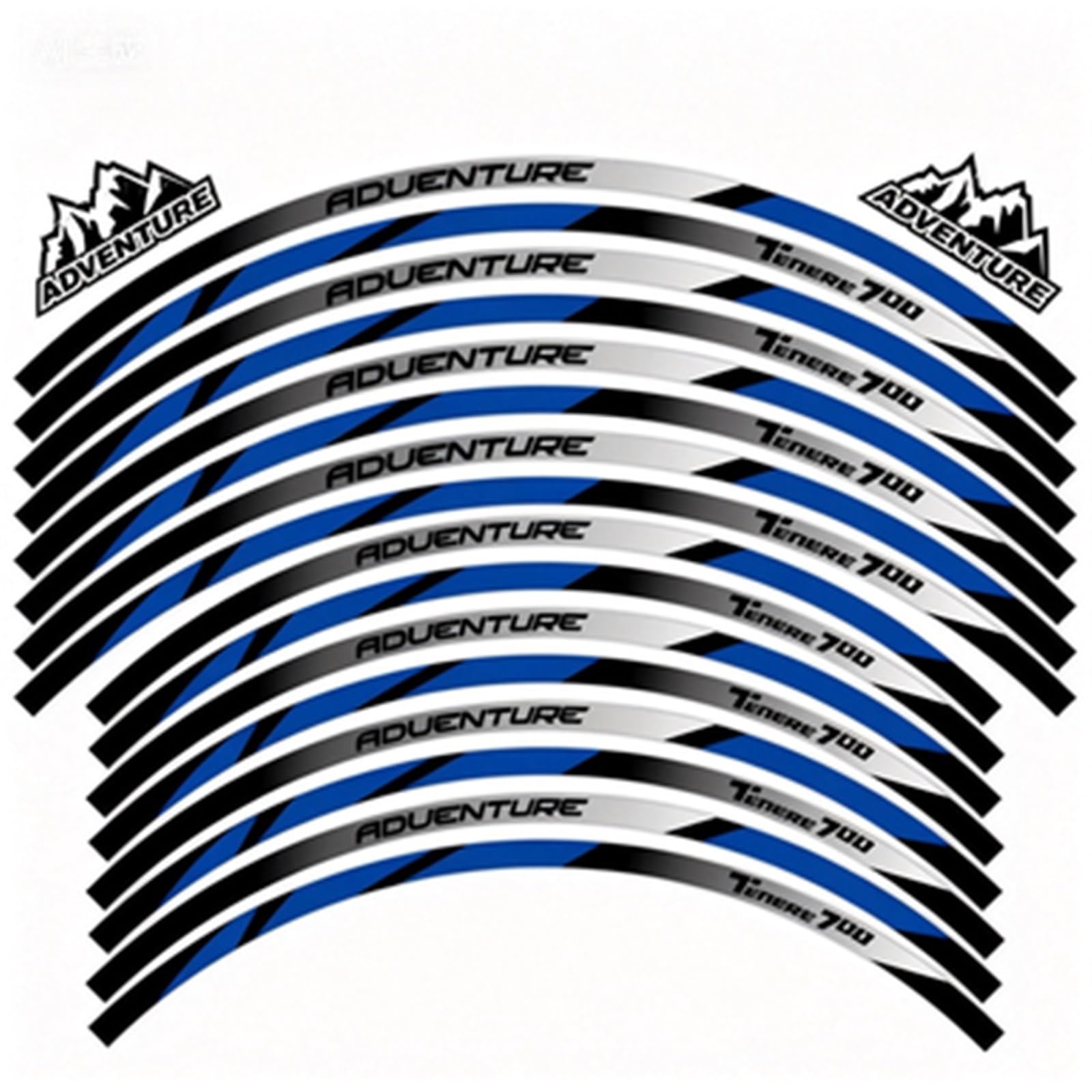 Reflective Motorcycle Wheel Sticker Rim Stripe Decals for Yamaha for Tenere 700 XT700 XT(Color4)