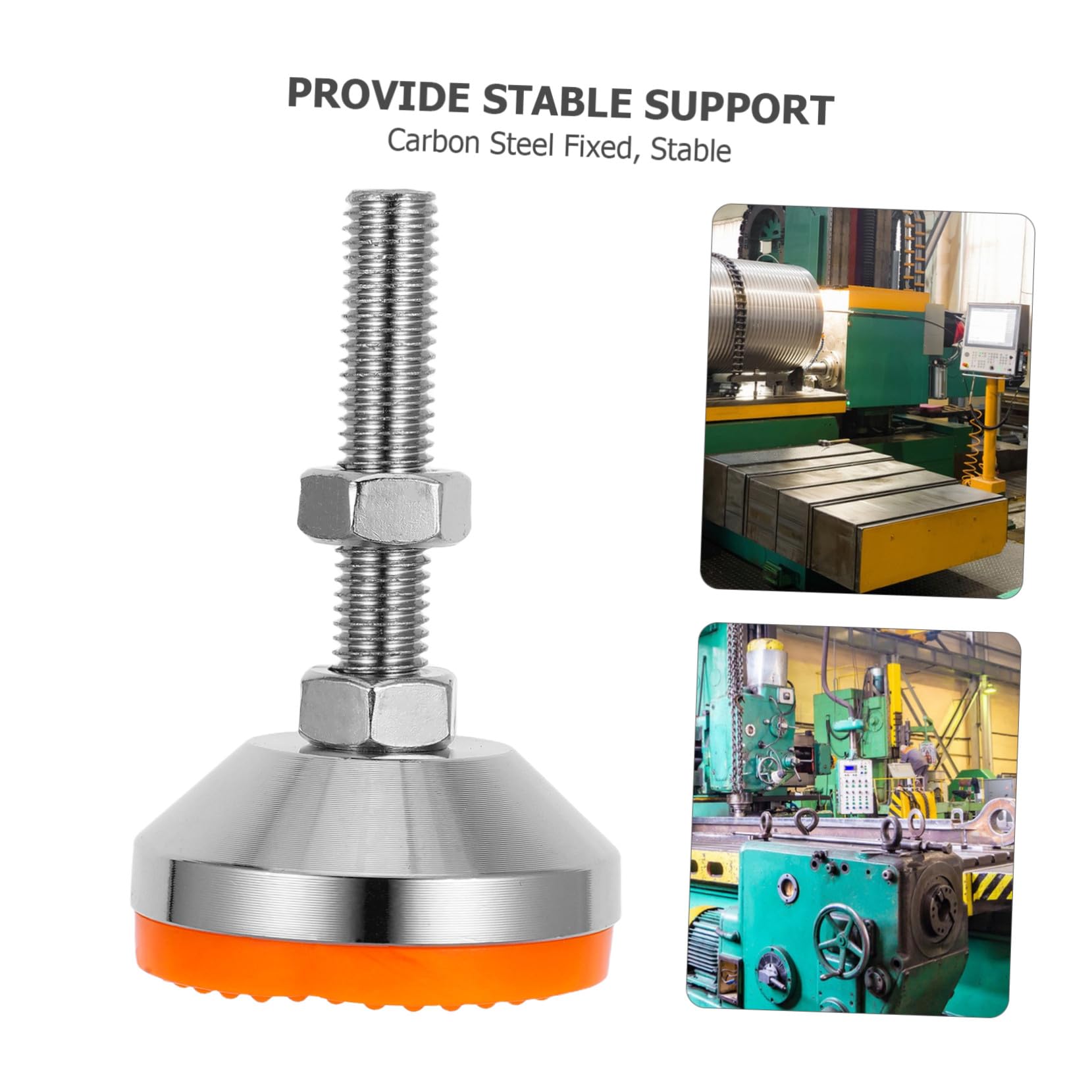 4 Stück Verstellbare Nivellierschrauben aus Kohlenstoffstahl mit Rutschfester Gummibasis Antivibrations Maschinen und Möbelfüße für Werkbänke und Fräsmaschinen