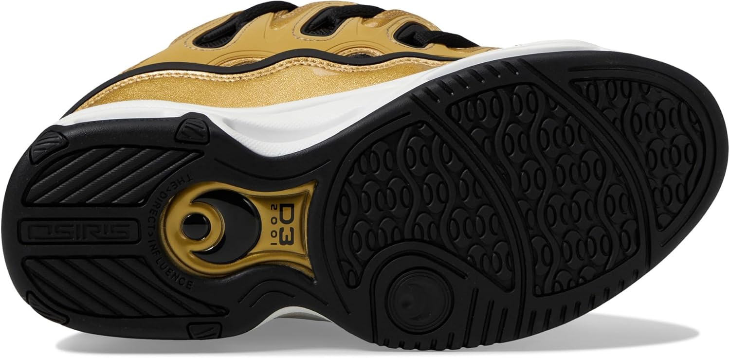 Osiris Men's D3 2001 Skate Shoe 3 Gold/Black/White