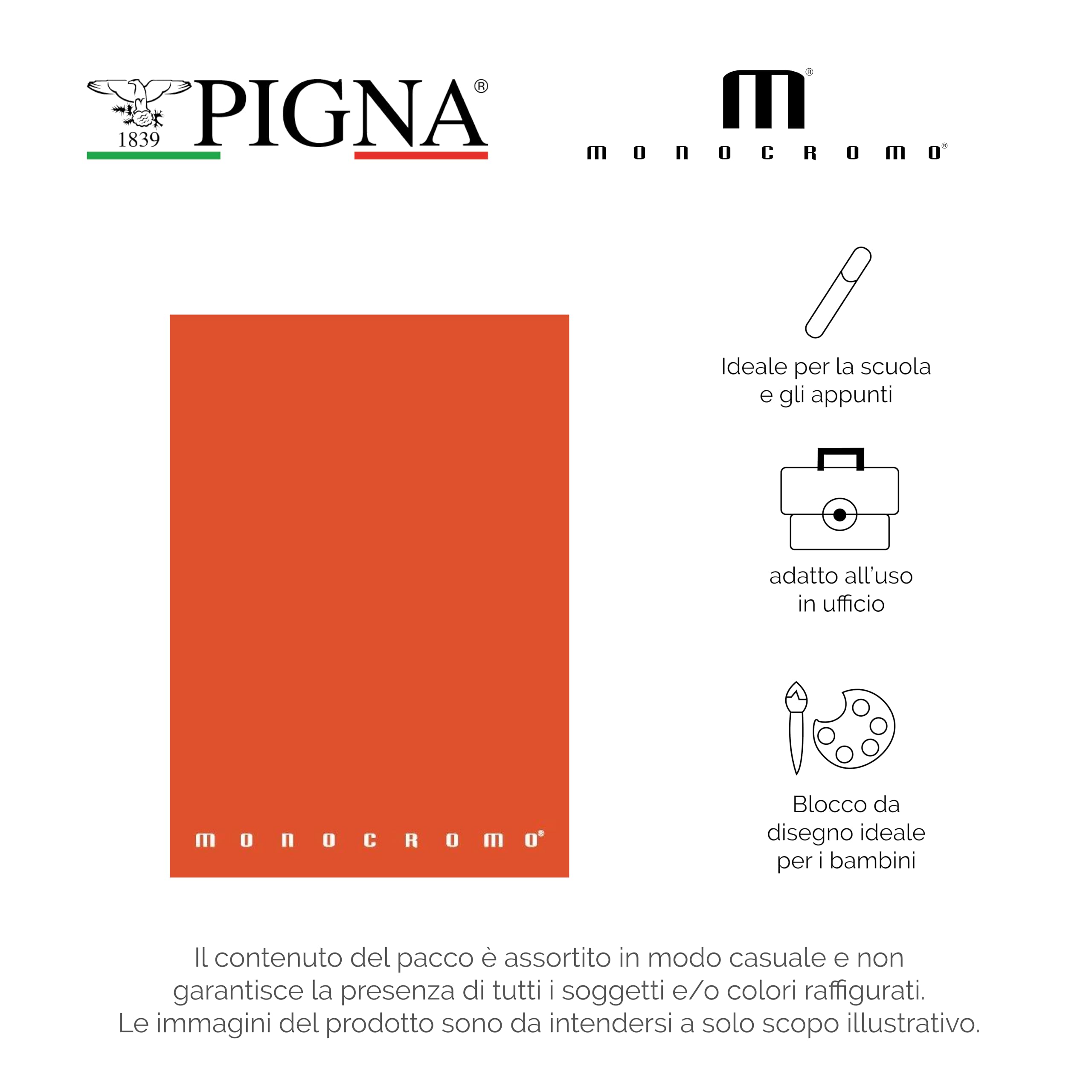 Pigna Quaderni Monocromo Assortiti A5 80 g/m² 10 unità 40 fogli
