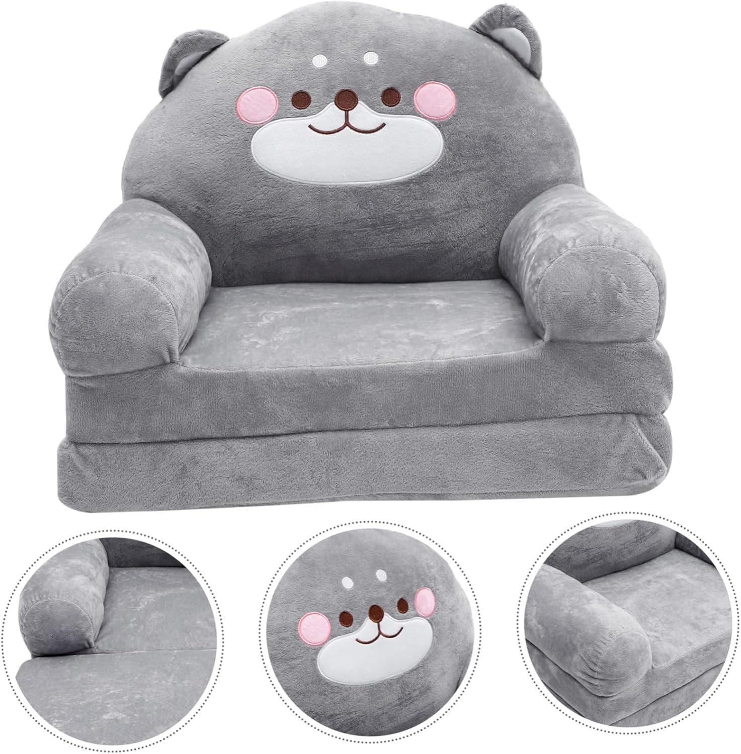 Luxshiny Elephant Shape Seat Plush Sofa Fun Folding Design for Creative Animal Themed Chair for Playtime Variations