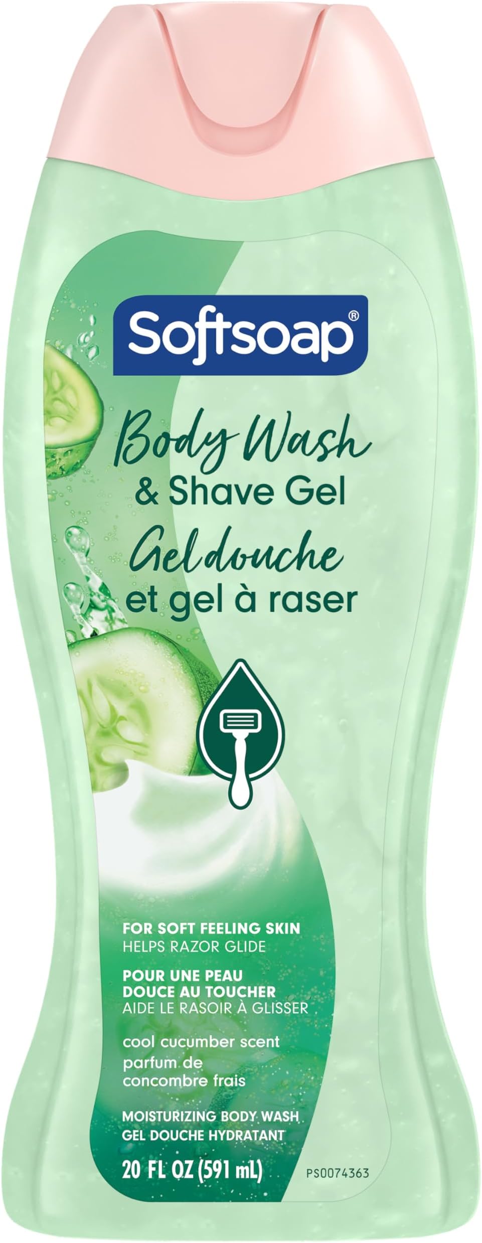 Moisturizing Body Wash and Shave Gel, Cool Cucumber Scent, 20 fl oz Bottle